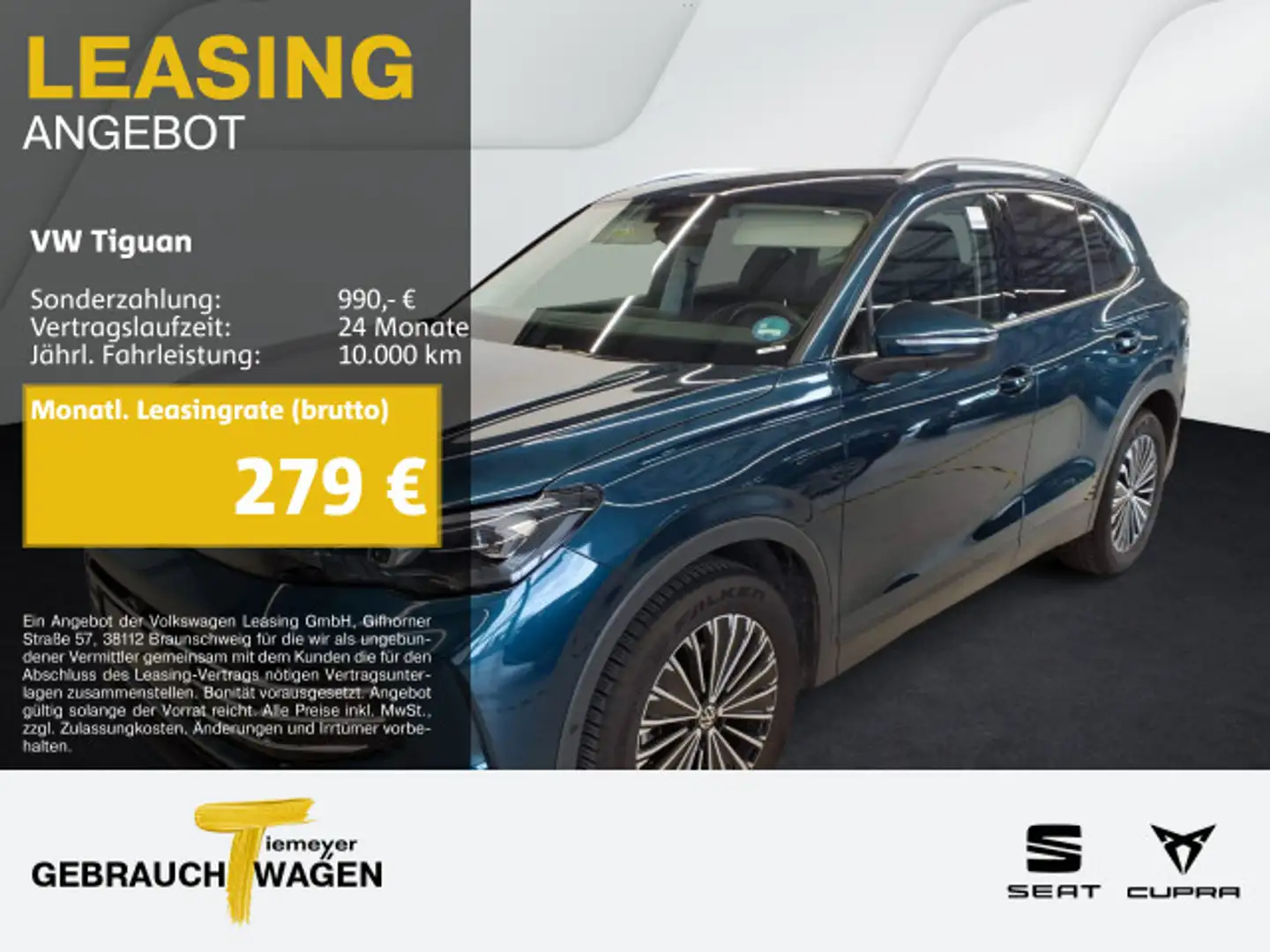 Volkswagen Tiguan 1.5 eTSI DSG ELEGANCE IQ.LIGHT AHK 360 LM Blau - 1