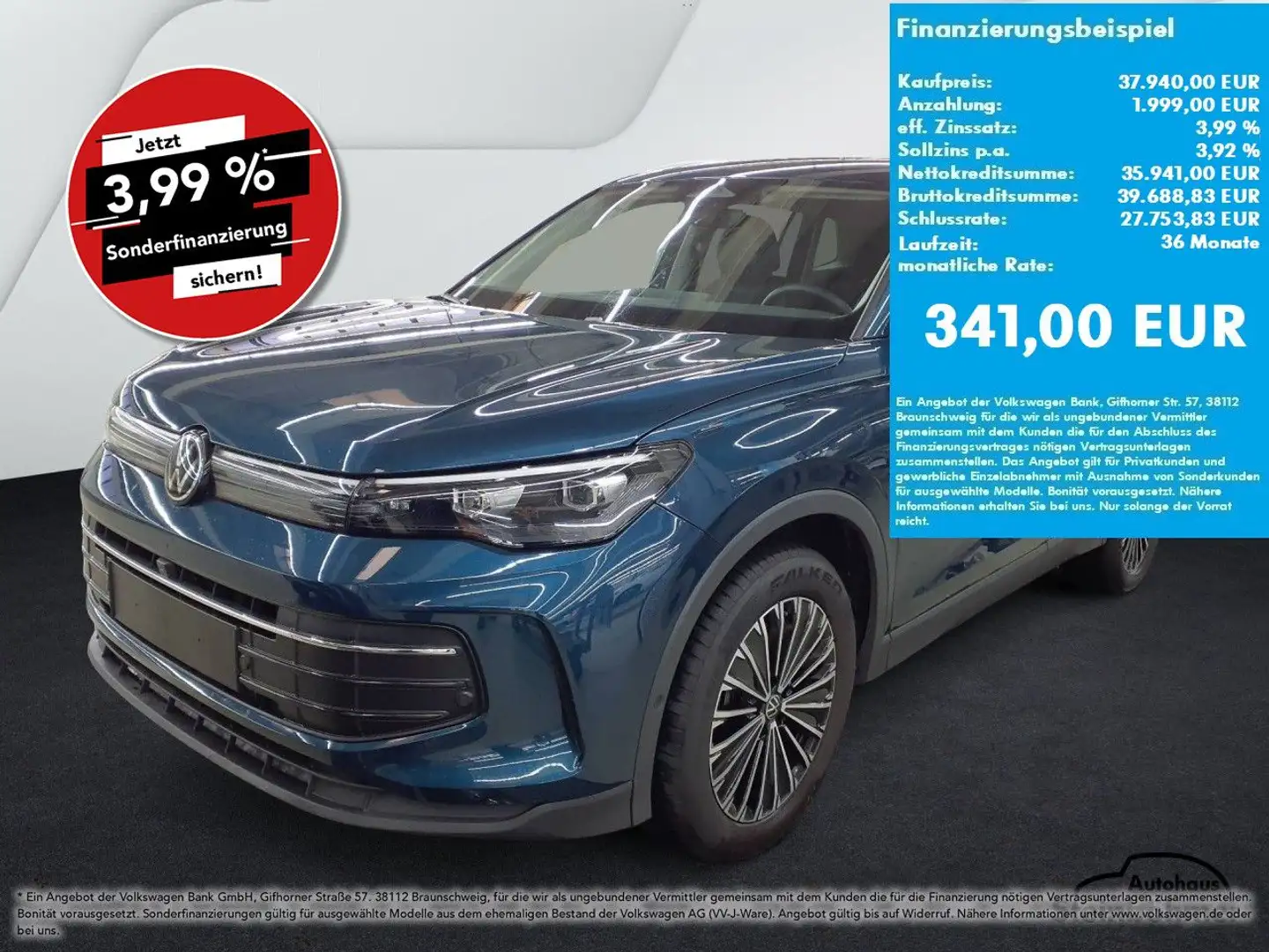 Volkswagen Tiguan GOAL 2.0TDI DSG LED Plus NAV AHK AreaView Bleu - 1