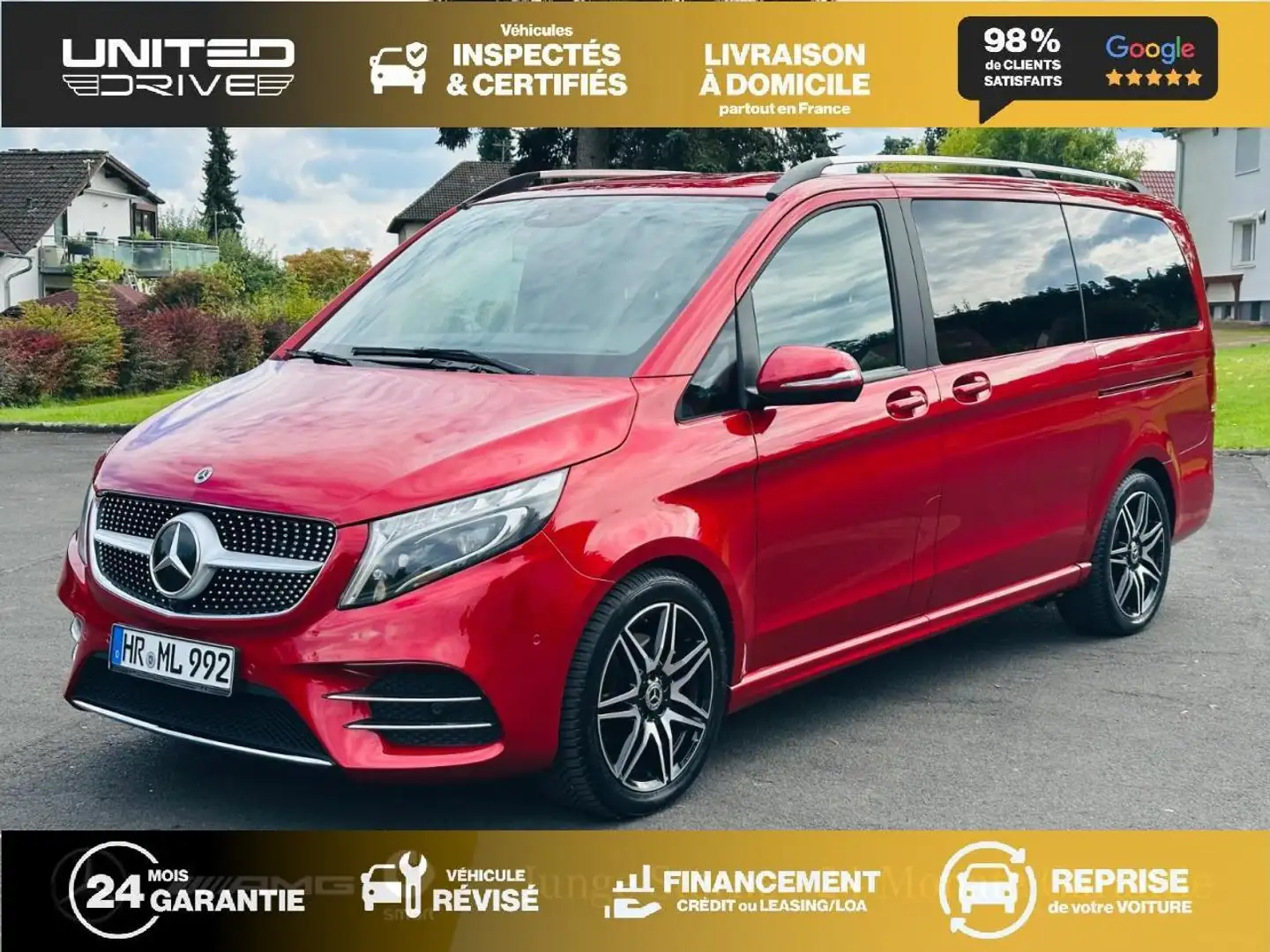 Mercedes-Benz V 300 V Long 300 d - BVA 9G-Tronic  - BM 447 Long Avantgarde - BVA PHASE 2 Rouge - 1