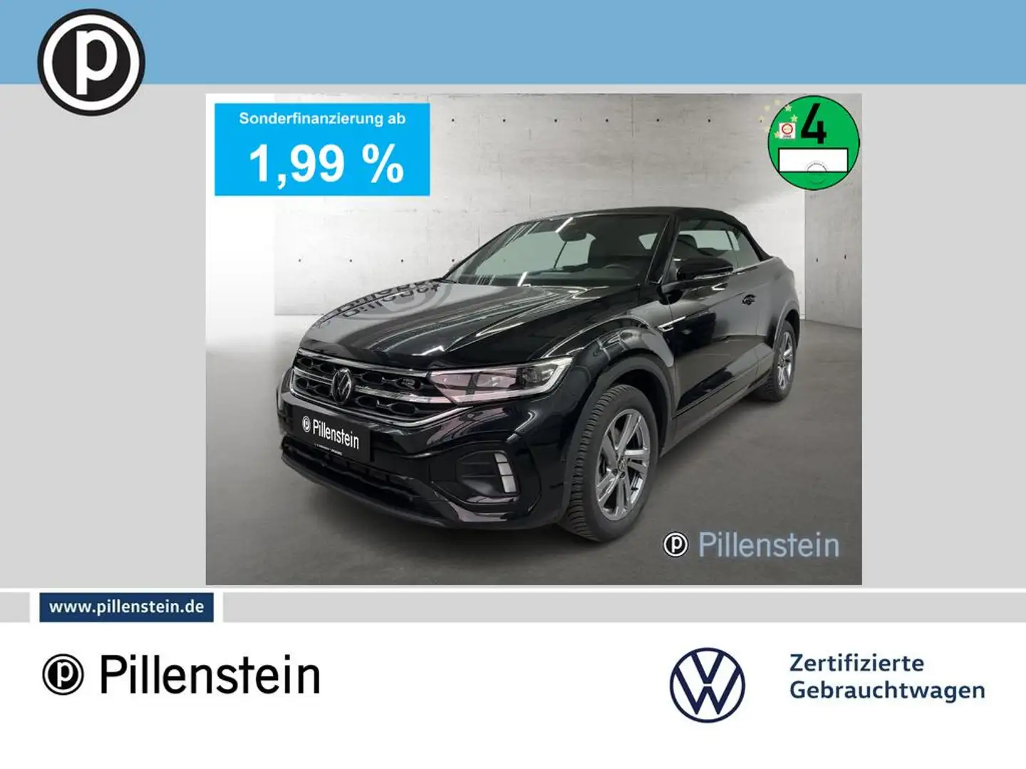 Volkswagen T-Roc CABRIO TSI DSG R-LINE AHK+TRAVEL+APP Schwarz - 1