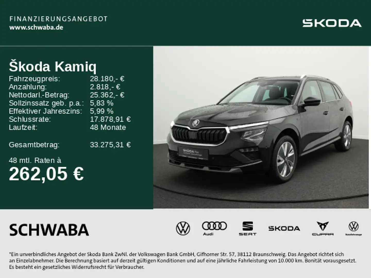 Skoda Kamiq Selection 1.5 TSI DSG *ACC*AHK*KAM*LED*17* Schwarz - 1