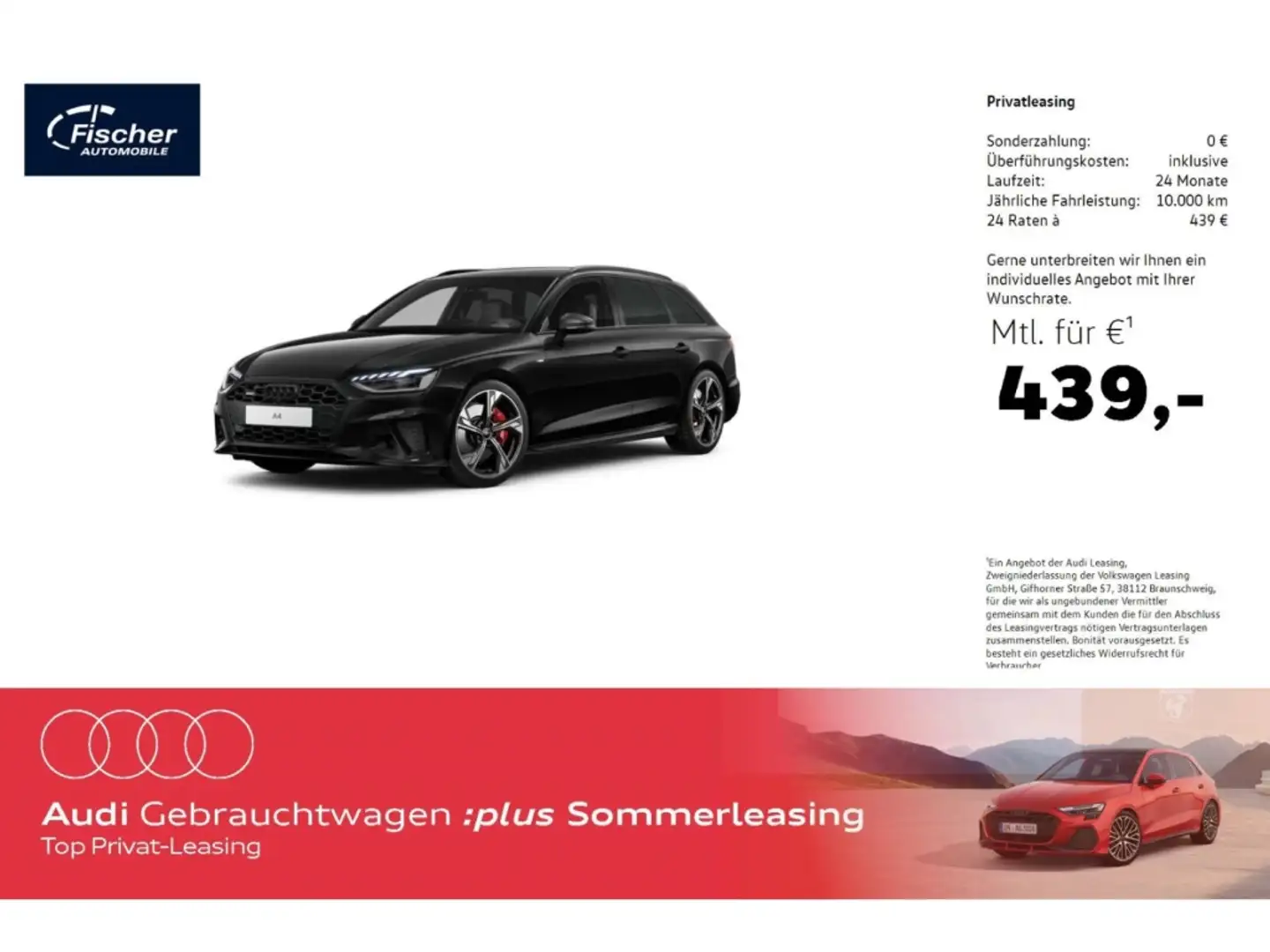 Audi A4 Avant 45 TFSI qu. S line AHK/HUD/19''/Leder Schwarz - 1