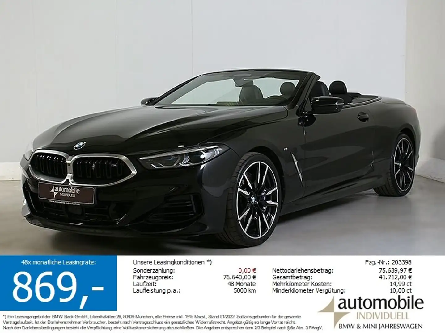 BMW M850 i xDr. Cabrio ACC Laser LiveCockpit Sitzbel. Noir - 2