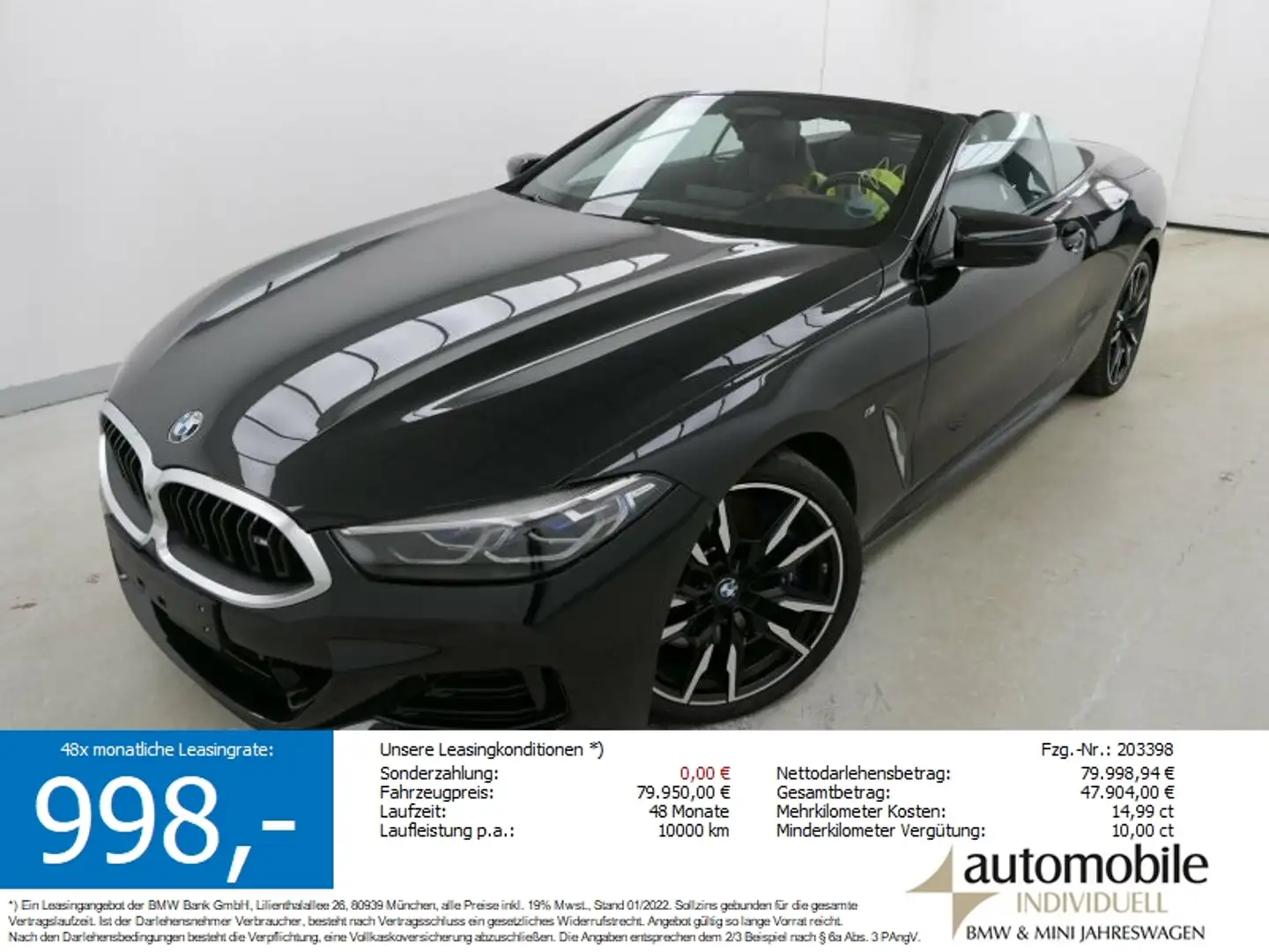 BMW M850 i xDr. Cabrio ACC Laser LiveCockpit Sitzbel. Чёрный - 1