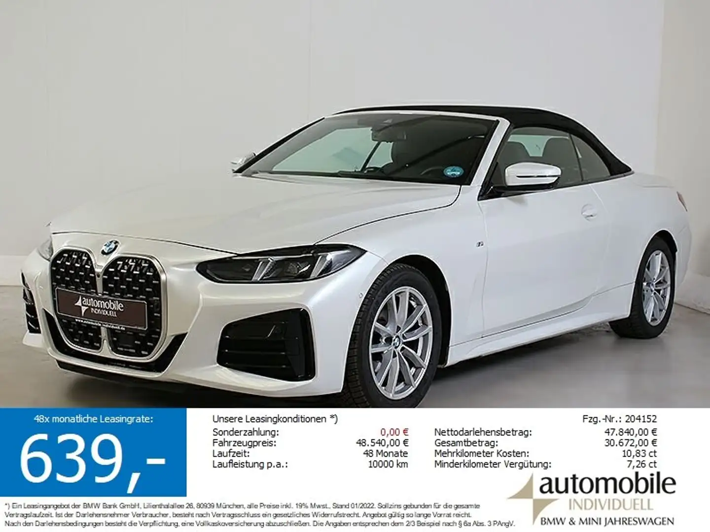 BMW 420 i Cabrio M Sportpaket ACC Widescreen Parkassi Weiß - 2