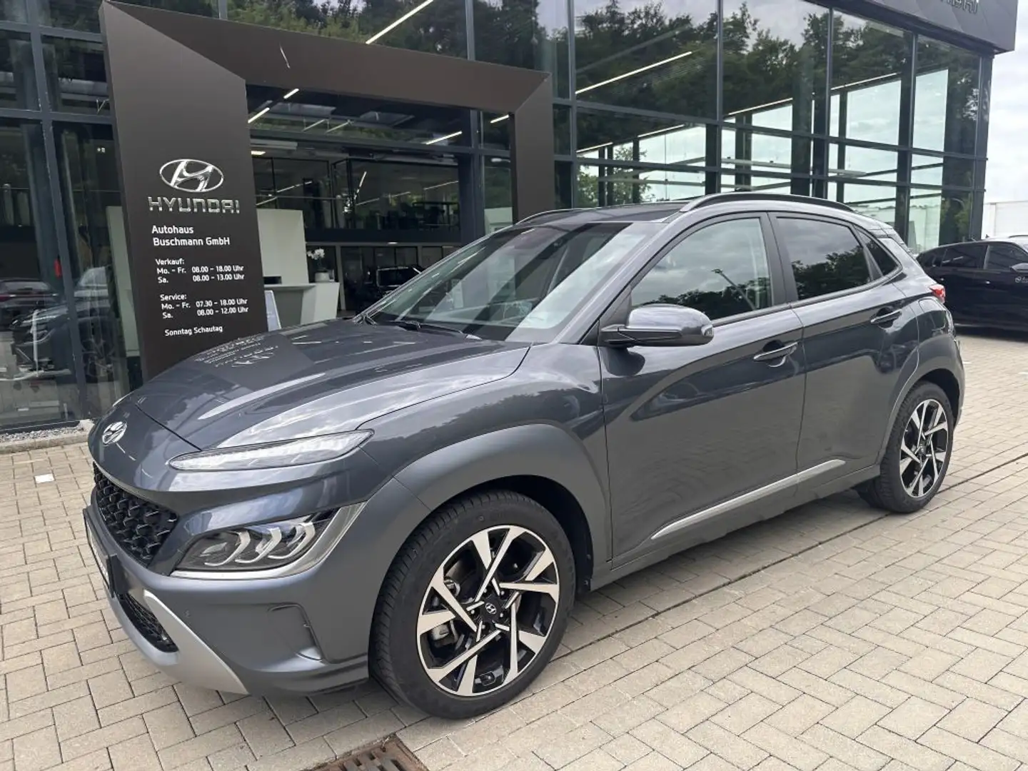 Hyundai KONA 1.6 T-GDI DCT Prime +LEDER+RFK+NAVI+ Szary - 1