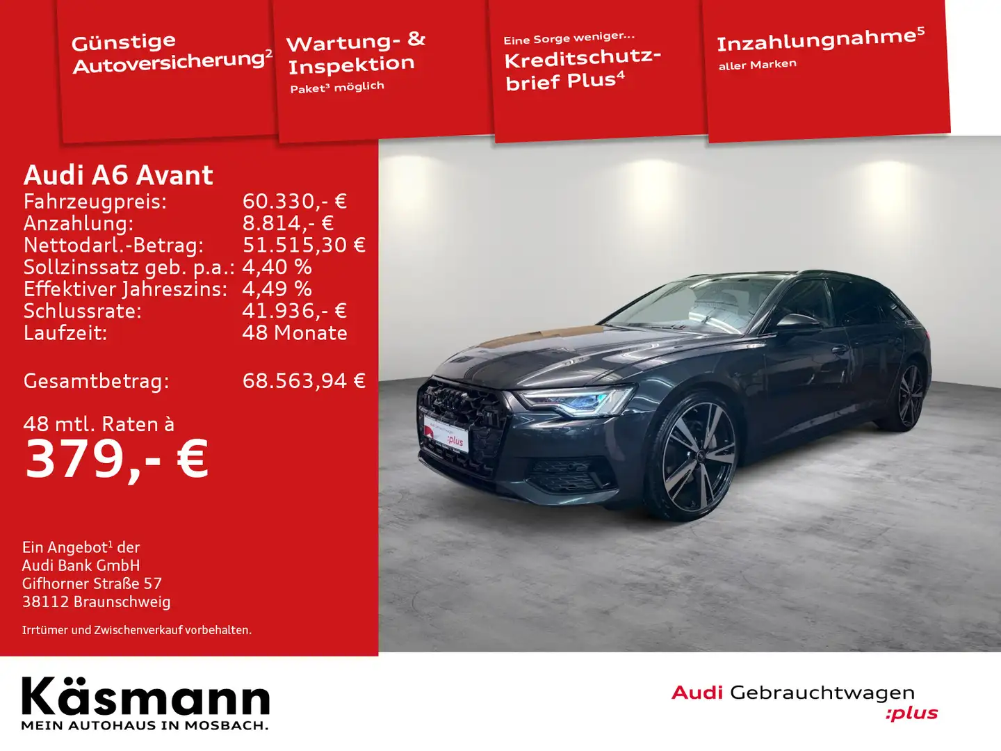 Audi A6 advanced 45TDI qu MATRIX AHK PANO HUD L Grau - 2