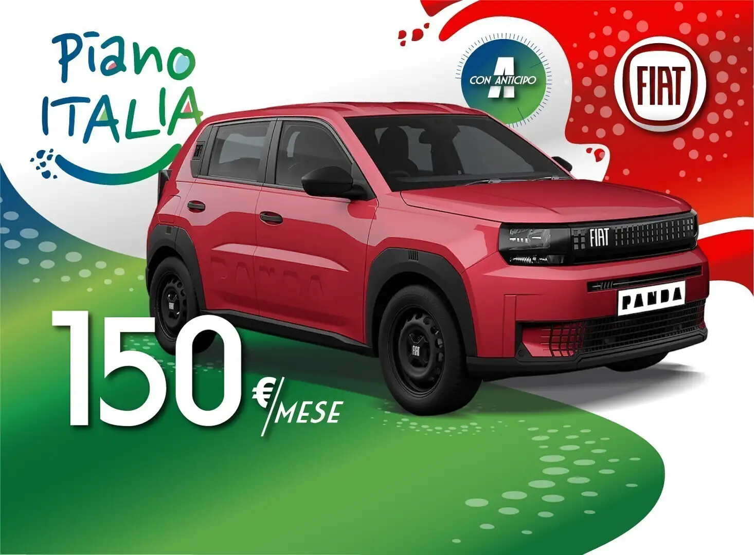 Fiat Panda Grande Panda 1.2 POP Hybrid 100 CV Auto Rosso - 1
