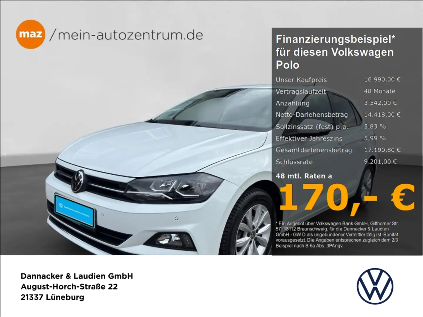 Volkswagen Polo VI 1.0 TSI Highline Alu Navi Bluetooth Sitzh. uvm. Weiß - 1