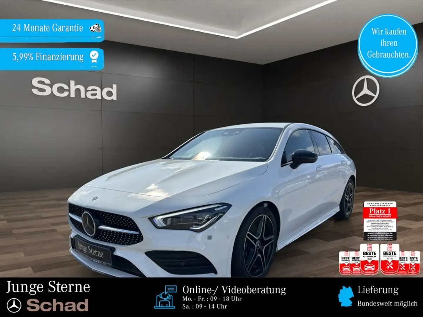 Mercedes-Benz CLA 220 CLA 220 d SB AMG+AHK+MULTBEAM+DISTR+KAM+AMBI+SHZ Wit - 1