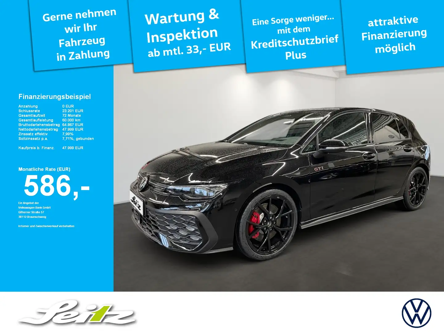 Volkswagen Golf VIII 2.0 TSI GTI *NAVI*KAMERA*SITZH* Noir - 1