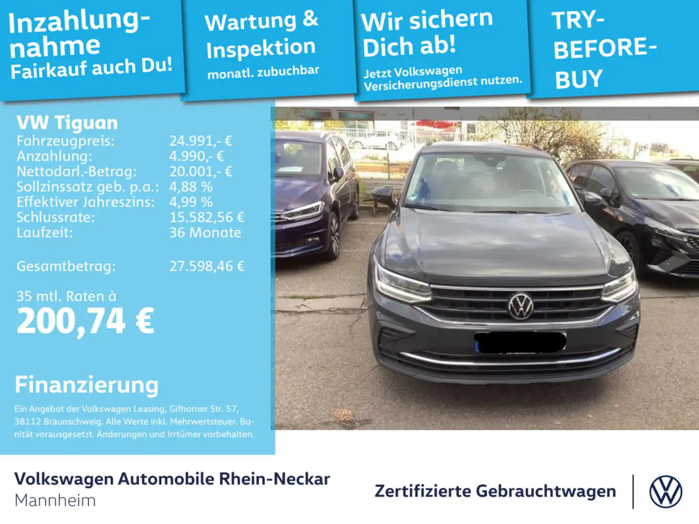 Volkswagen Tiguan 1.5 TSI Life AHK Navi uvm Grau - 1