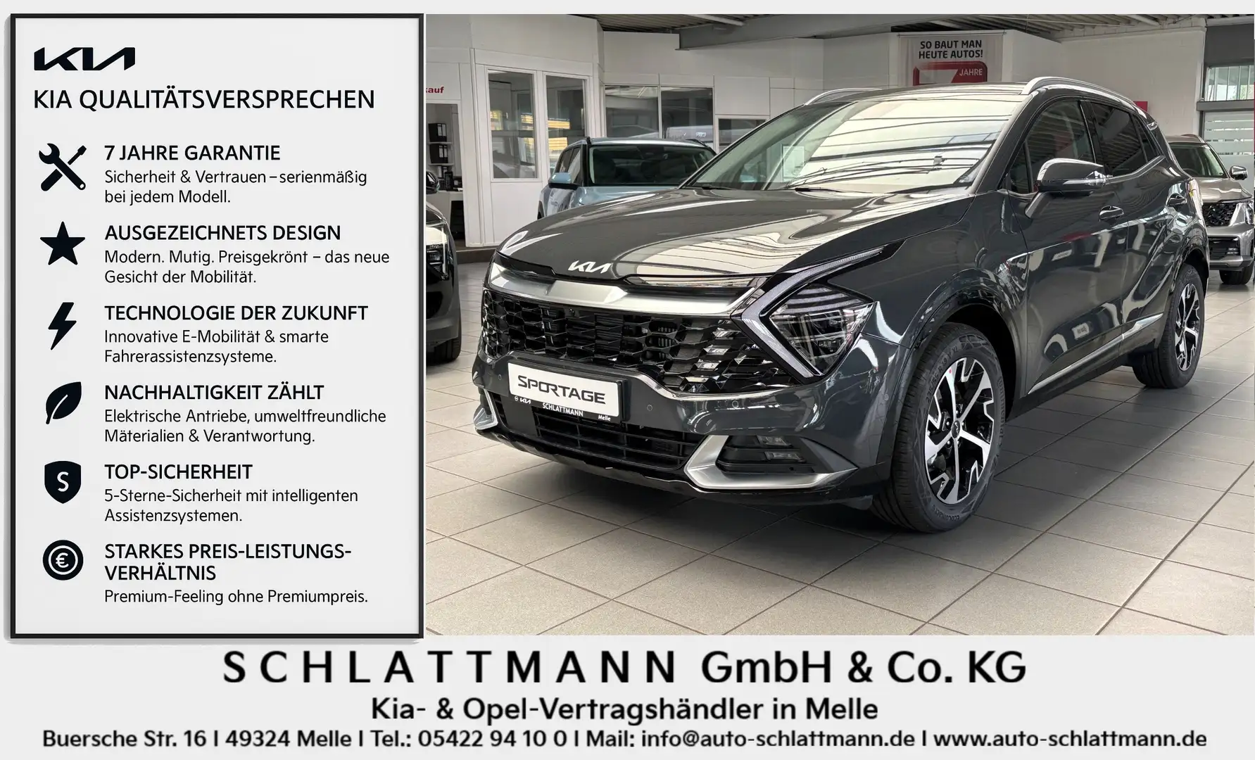 Kia Sportage 1.6 Hybrid "Spirit+DriveWise-Park+" *4WD*Navi*LED* Gris - 1