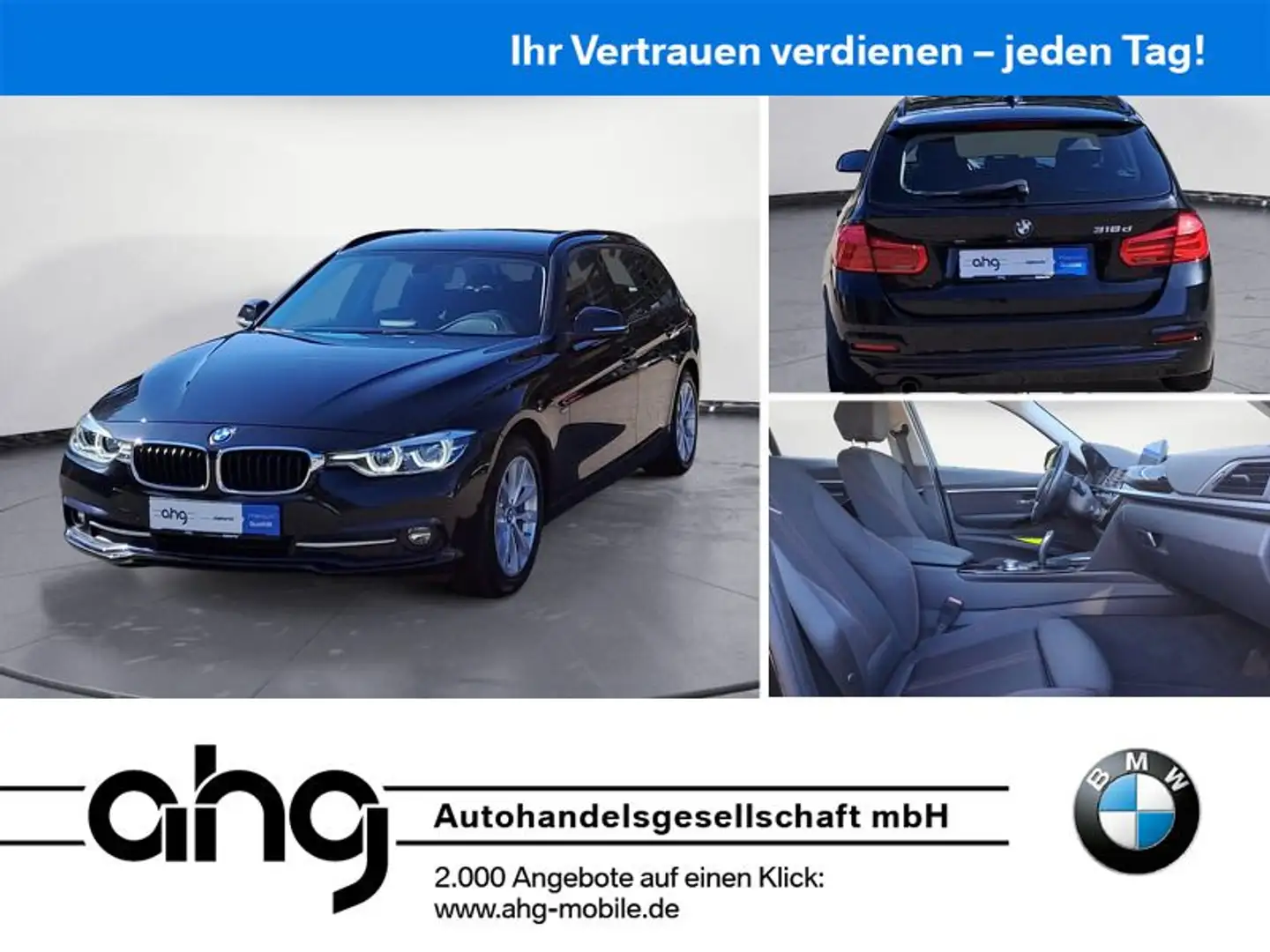 BMW 318 d Touring Sport Line Aut. Navi Business PDC Schwarz - 1