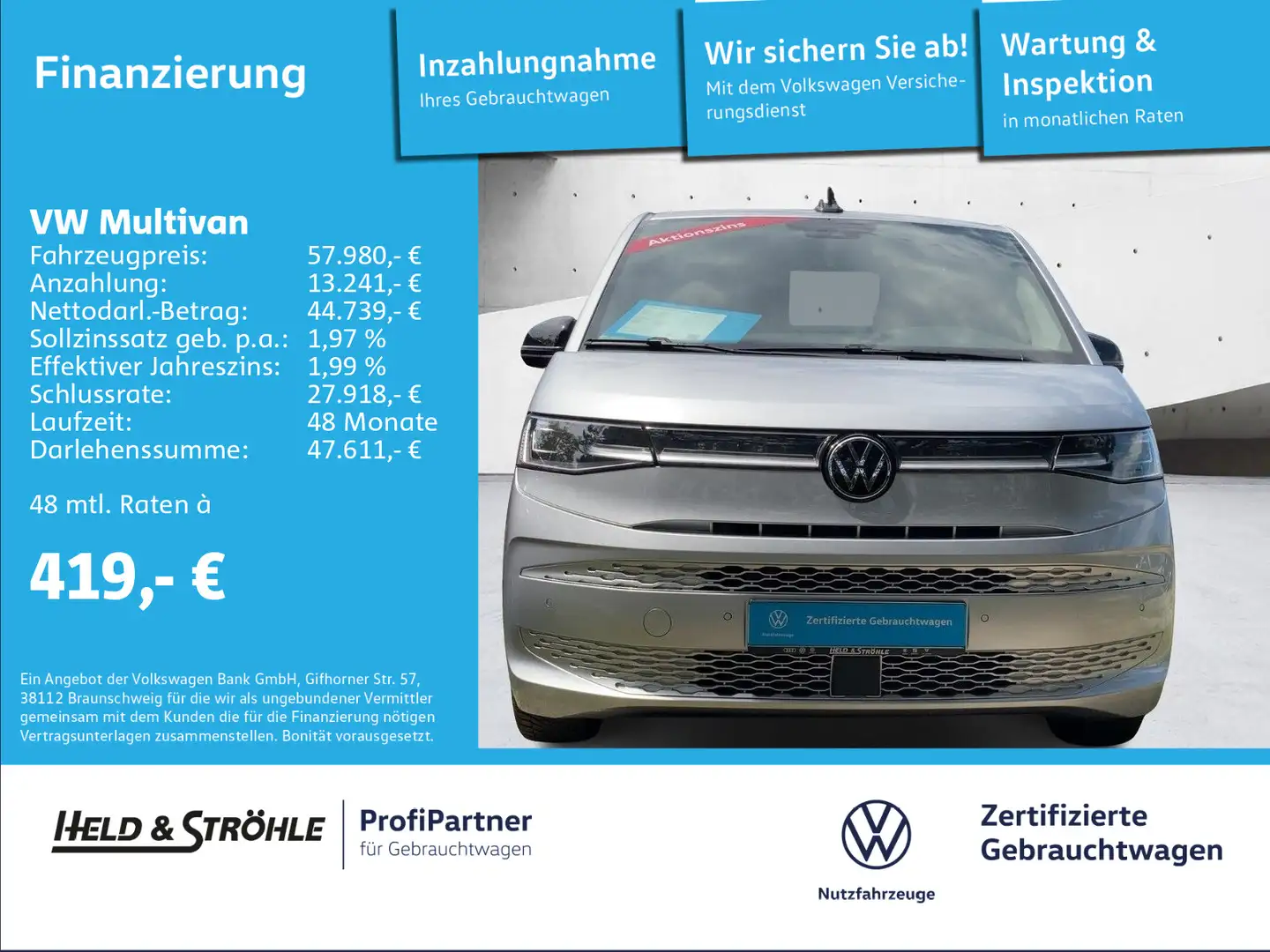 Volkswagen T7 Multivan T7 Multivan Style LÜ 1.4 eHybrid DSG IQ NAV AHK Silber - 1