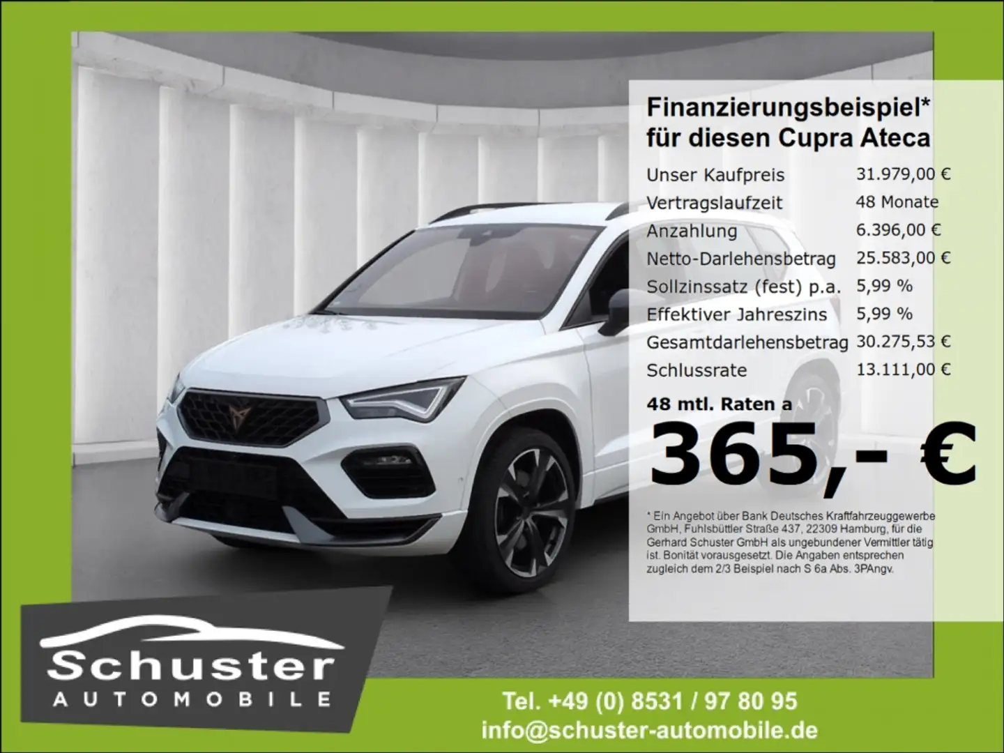 CUPRA Ateca 4Dr. 300PS*360°Ka ACC LED Schalensitze 19* Weiß - 1