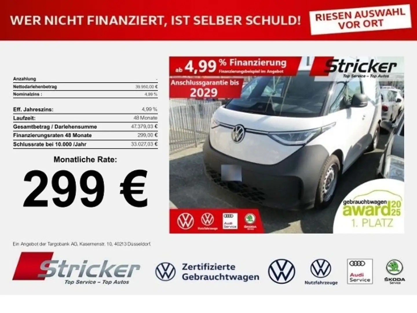 Volkswagen ID. Buzz Cargo 210/77 299,-ohne Anzahlung Blanc - 1
