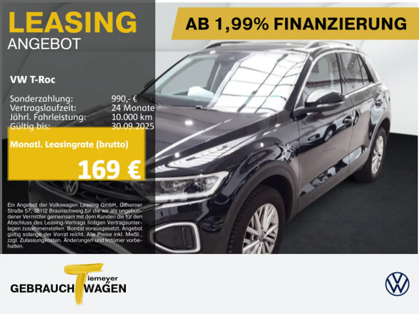Volkswagen T-Roc 1.0 TSI LIFE LED+ NAVI WINTEP. APP-CON Schwarz - 1