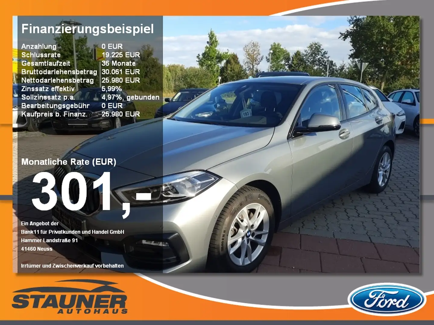 BMW 118 i Sport Line Navi Kamera Tempomat SHZ Gris - 1
