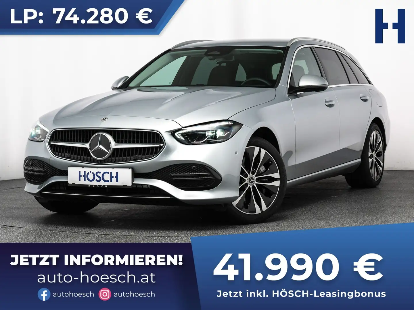 Mercedes-Benz C 300 e T Avantgarde AHK WINTER 18" ASSISTENZ -43% Silber - 1
