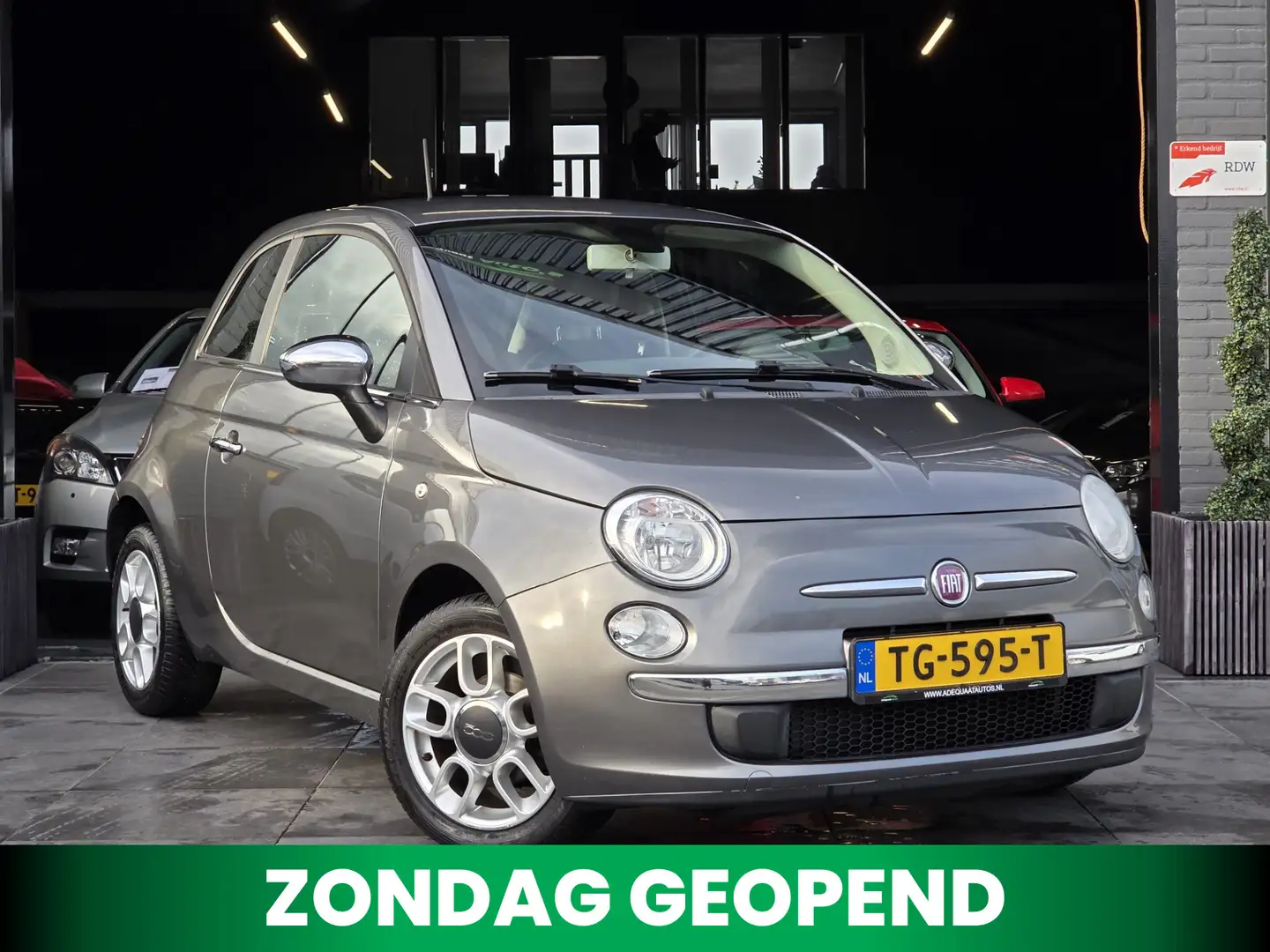 Fiat 500 1.2 Lounge|Airco|El.Ramen|Start/Stop|Parkeersensor Grijs - 1