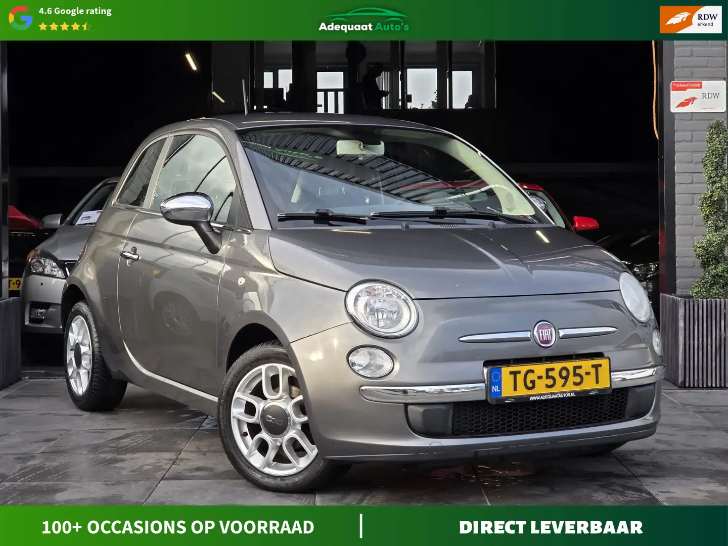 Fiat 500 1.2 Lounge|Airco|El.Ramen|Start/Stop|Parkeersensor Grau - 1