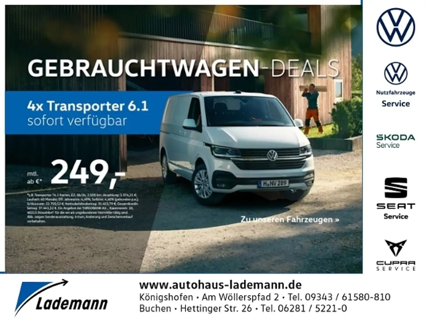 Volkswagen T6.1 Transporter T6.1 2.0 TDI Transporter Kasten SONDERPREIS Білий - 1