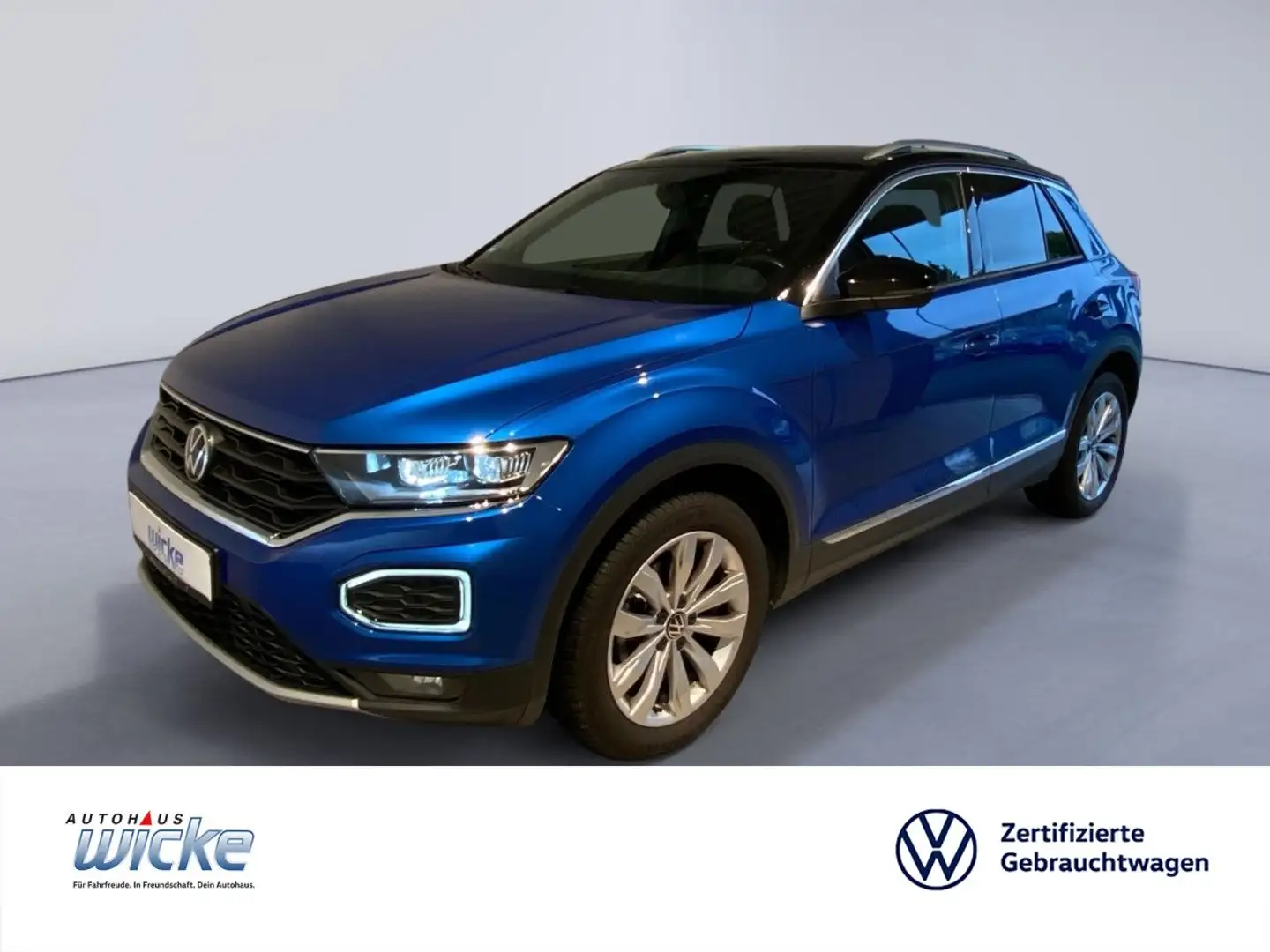 Volkswagen T-Roc 1.5 TSI DSG Sport NAVI KLIMA AHK PANO KEYLES Blau - 1