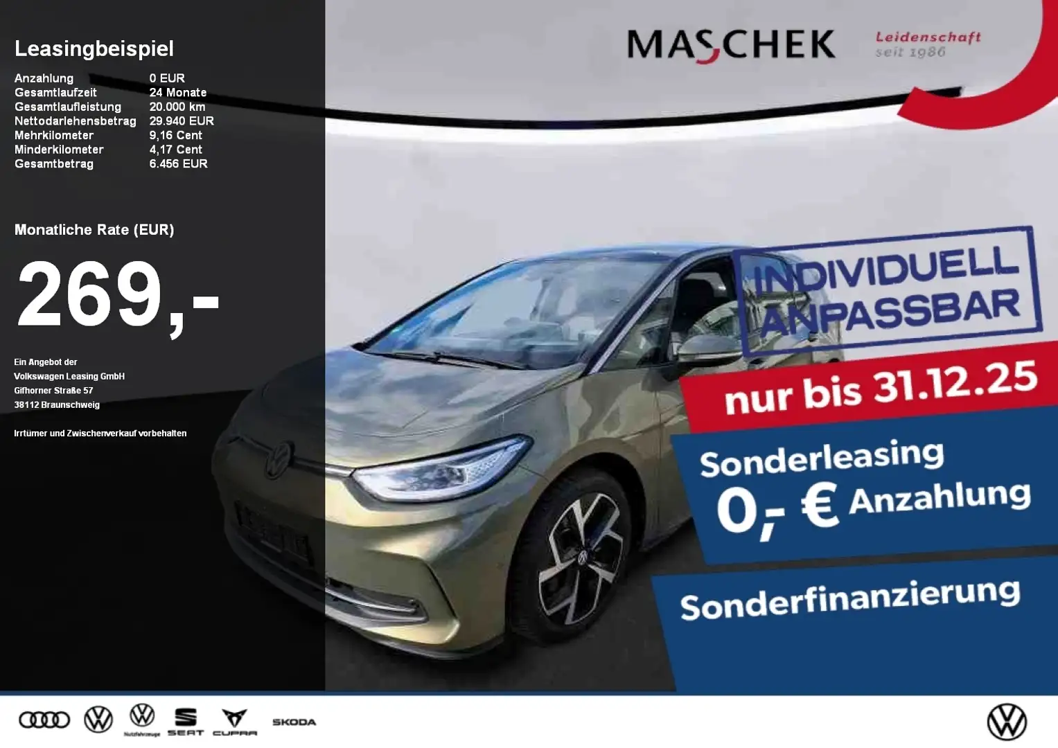 Volkswagen ID.3 Pro S 77 kWh Area View Sonderleasing Massage Matri Schwarz - 1