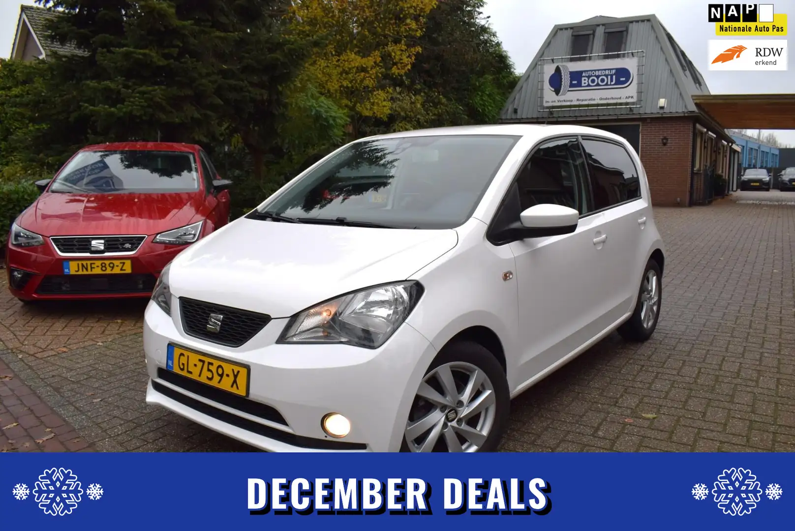 SEAT Mii 1.0 Sport Connect CRUISE/AIRCO/NAVI/BLUETOOTH/NL-A Wit - 1