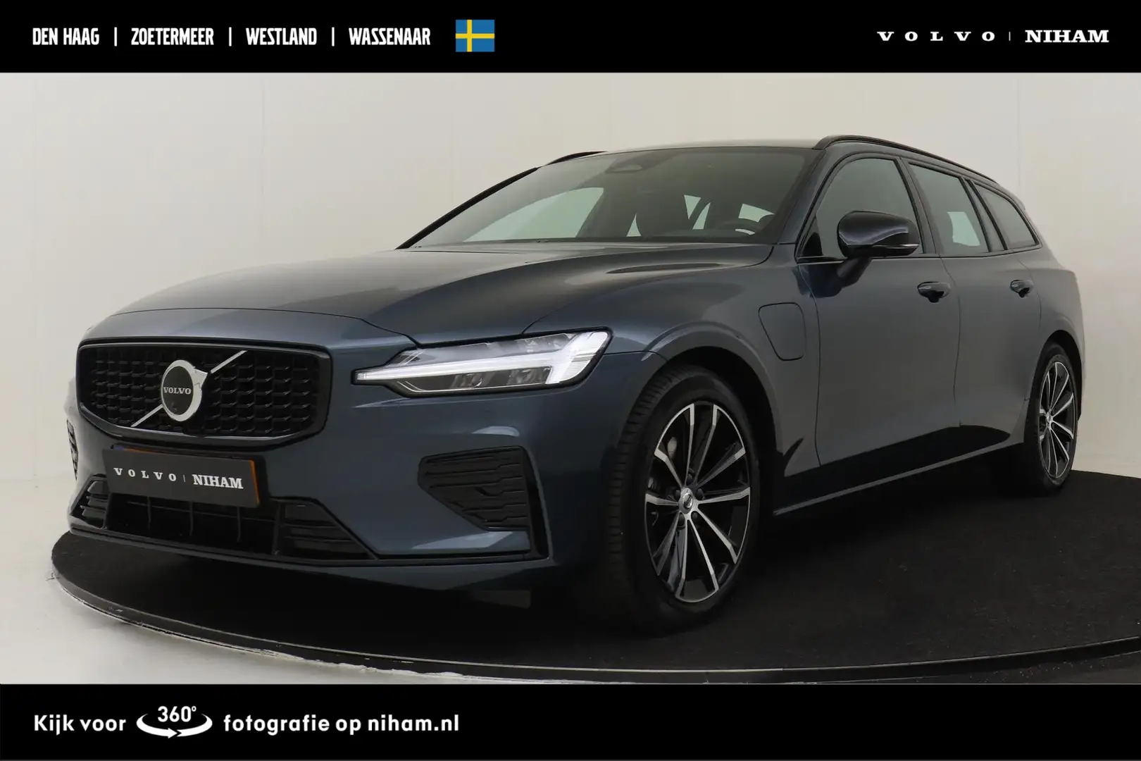 Volvo V60 T6 PLUG-IN HYBRID AWD PLUS DARK -HARMAN/KARDON|360 Blauw - 1