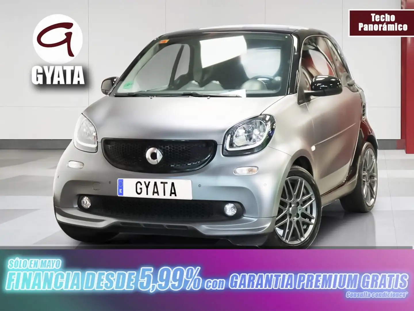 smart forTwo Coupé 66 Passion Aut. Gris - 1