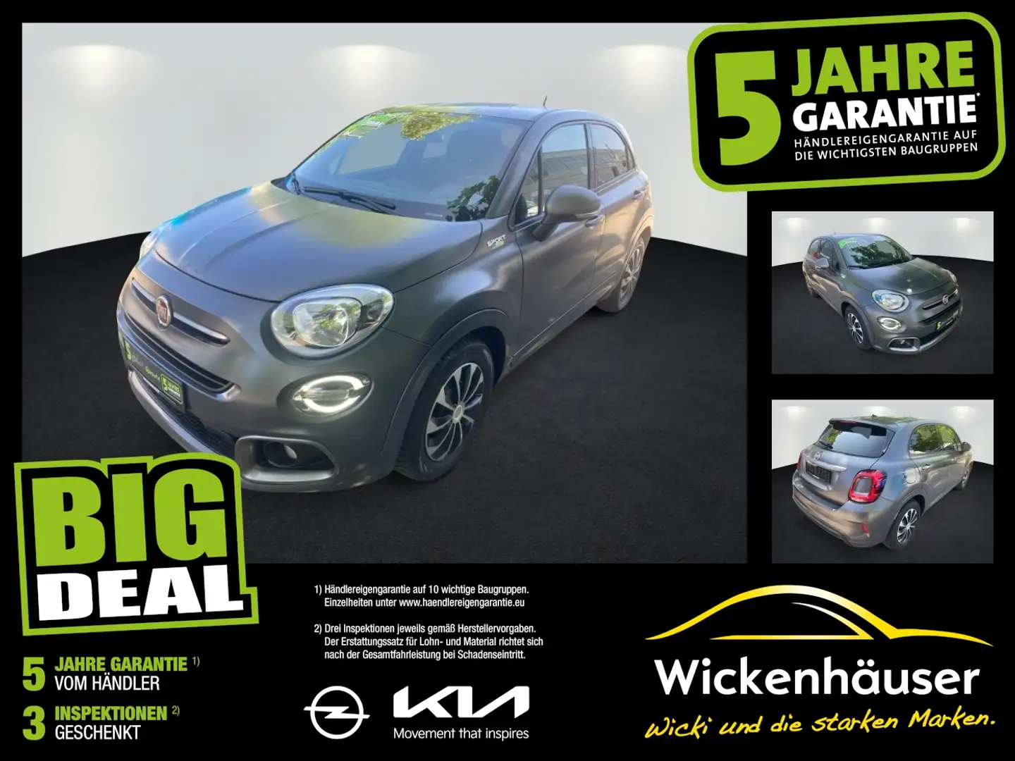 Fiat 500X 1.3 MultiJet Sport Navi LED Spurhalteassist Grau - 1