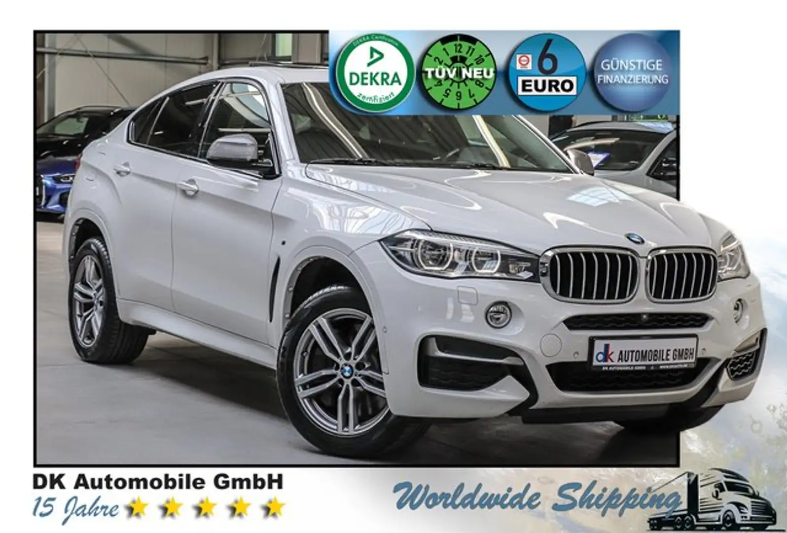 BMW X6 M50d Sport-Aut/HARMAN/KAMERA/GLASDACH/HUD/LED Biały - 1