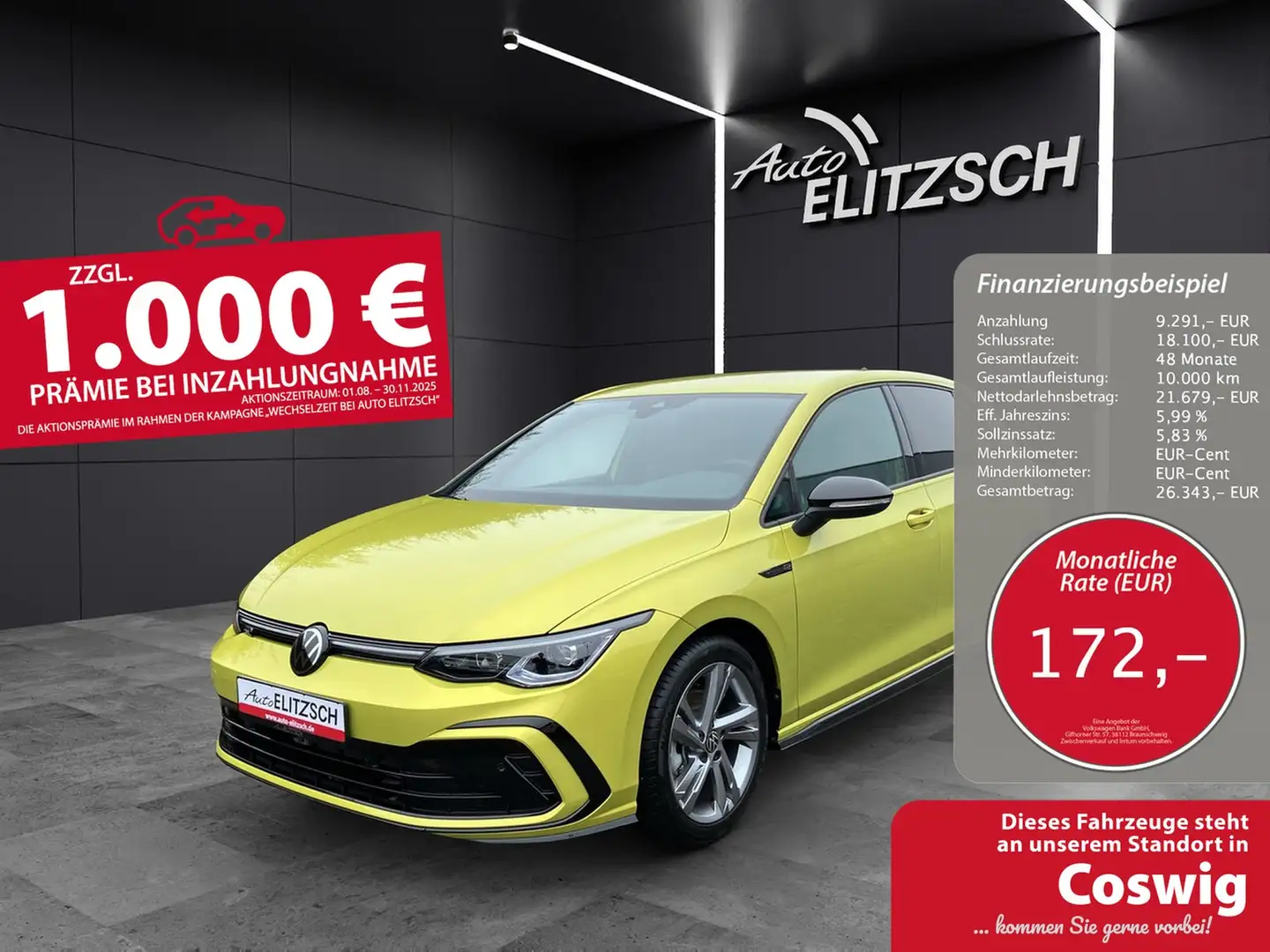 Volkswagen Golf VIII 1.5 TSI R-Line DSG LED+ ACC RFK NAVI Trave... Gelb - 1