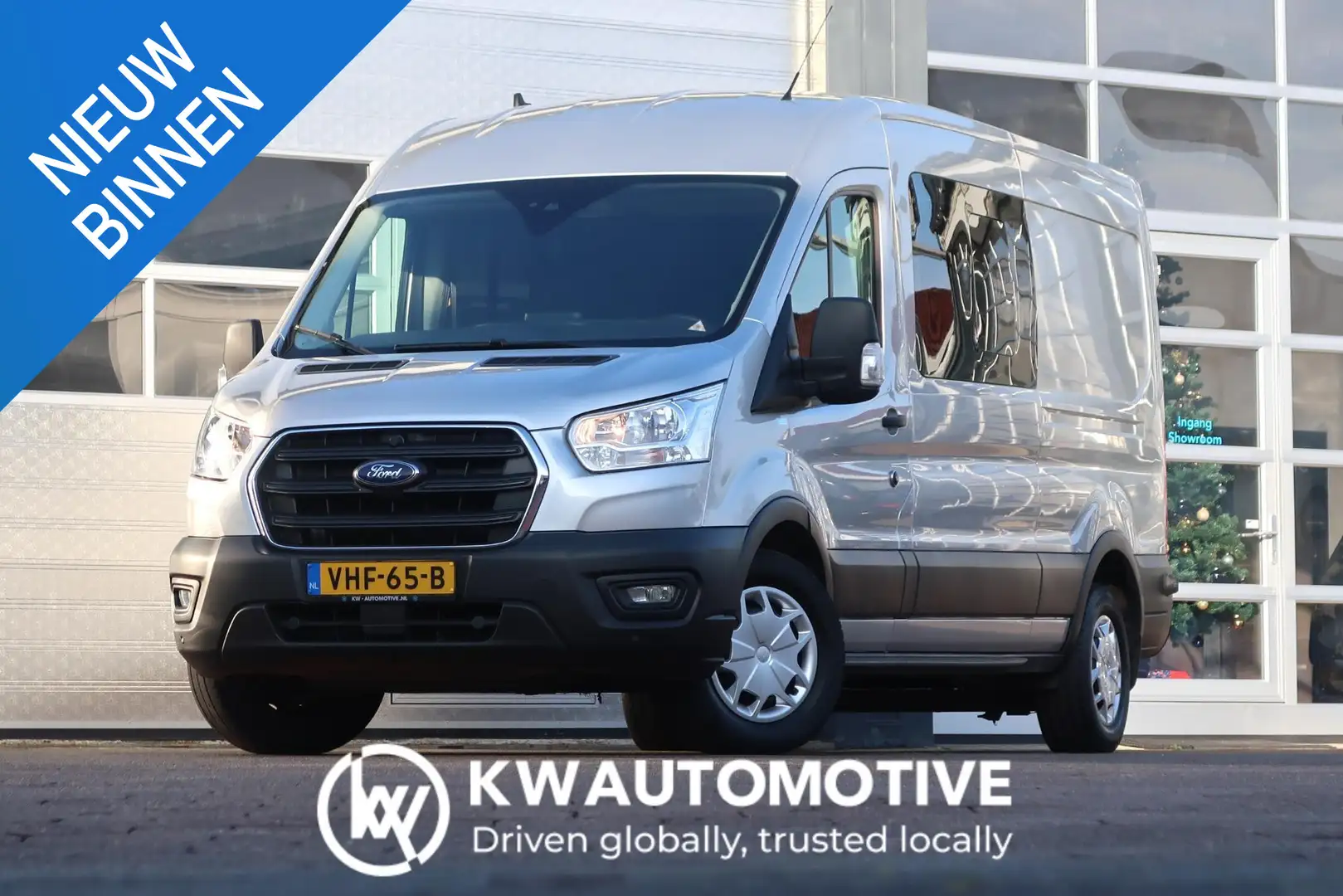 Ford Transit 330 2.0 TDCI L3H2 DC AUT/ CAMERA/ ACC/ AIRCO/ TREK Zilver - 1