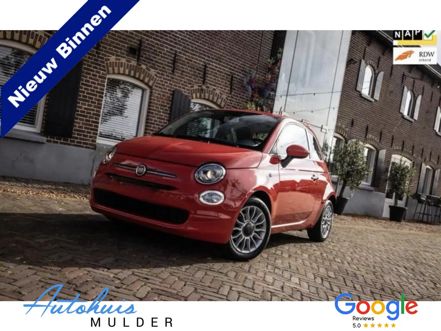 Fiat 500 1.0 TwinAir Pop Airco/LED/LM-Velgen Rot - 1