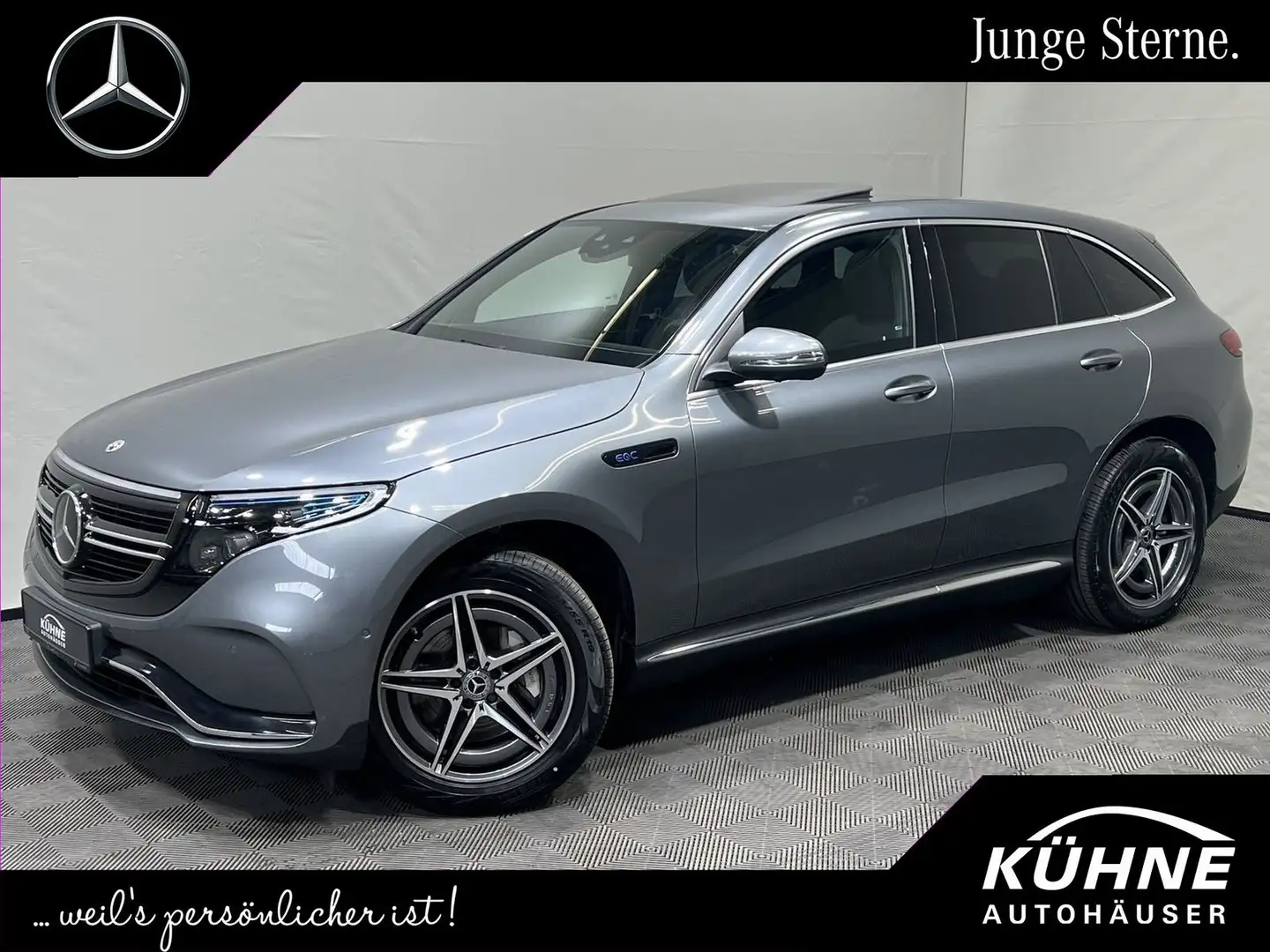 Mercedes-Benz EQC 400 400 4M AMG 360° AHK MULTIBEAM Distronic Grijs - 1