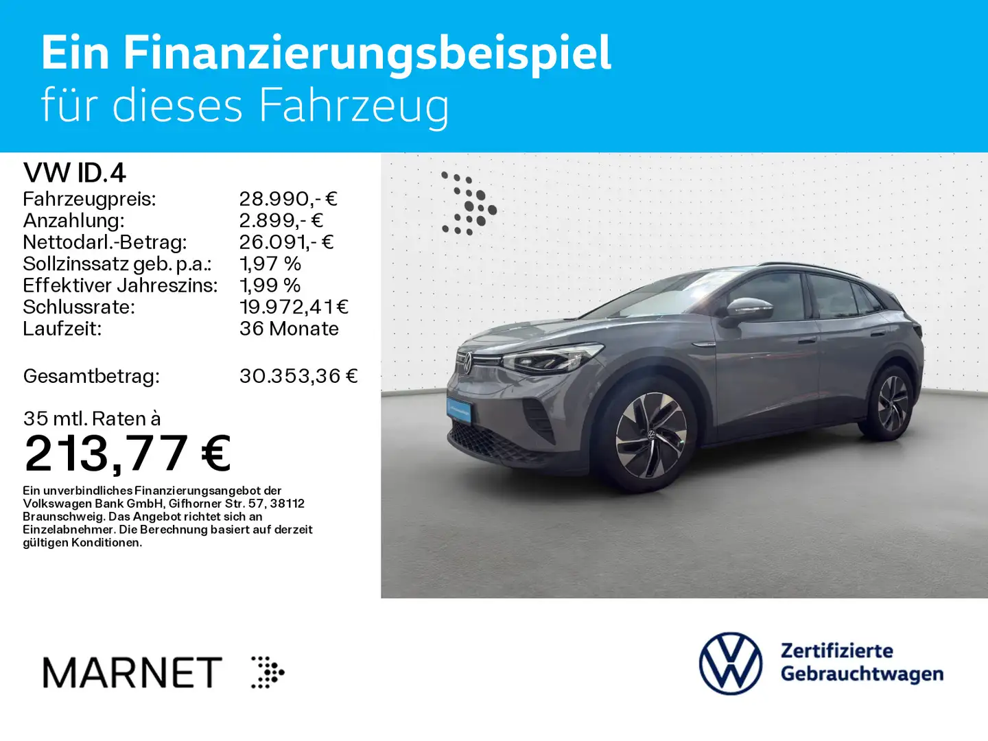 Volkswagen ID.4 Pro Performance Navi*Wärmep.*Kamera*El.Heck Grau - 2