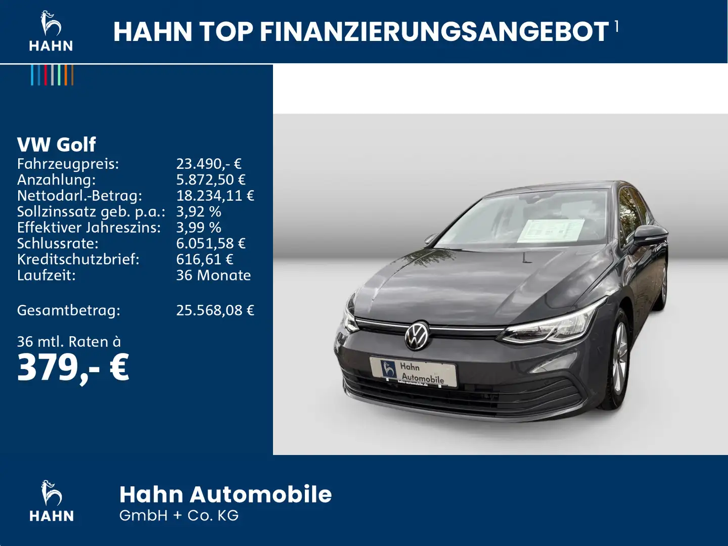 Volkswagen Golf VIII 2.0 TDI DSG Life Standhzg Navi LED CAM Grau - 2