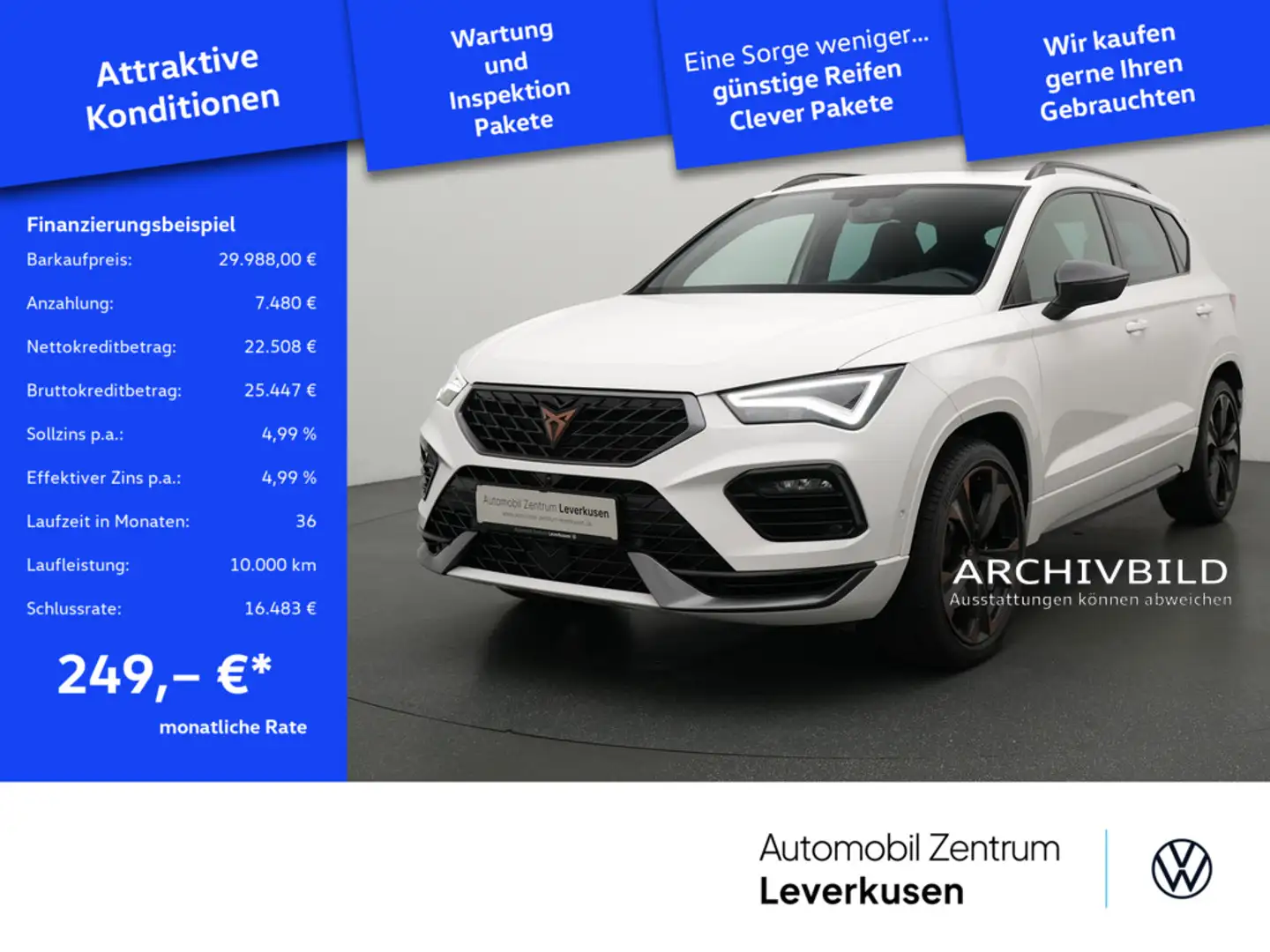 CUPRA Ateca VZ 4Drive CARPLAY SHZ KLIMA DCC PDC NAVI Schwarz - 1