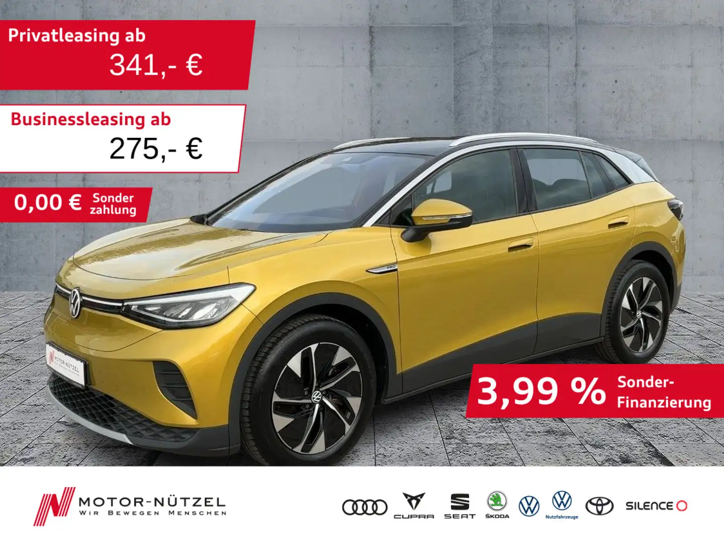 Volkswagen ID.4 Pro Performance 150kw LED+NAVI+AHK+ACC+DAB Gelb - 1