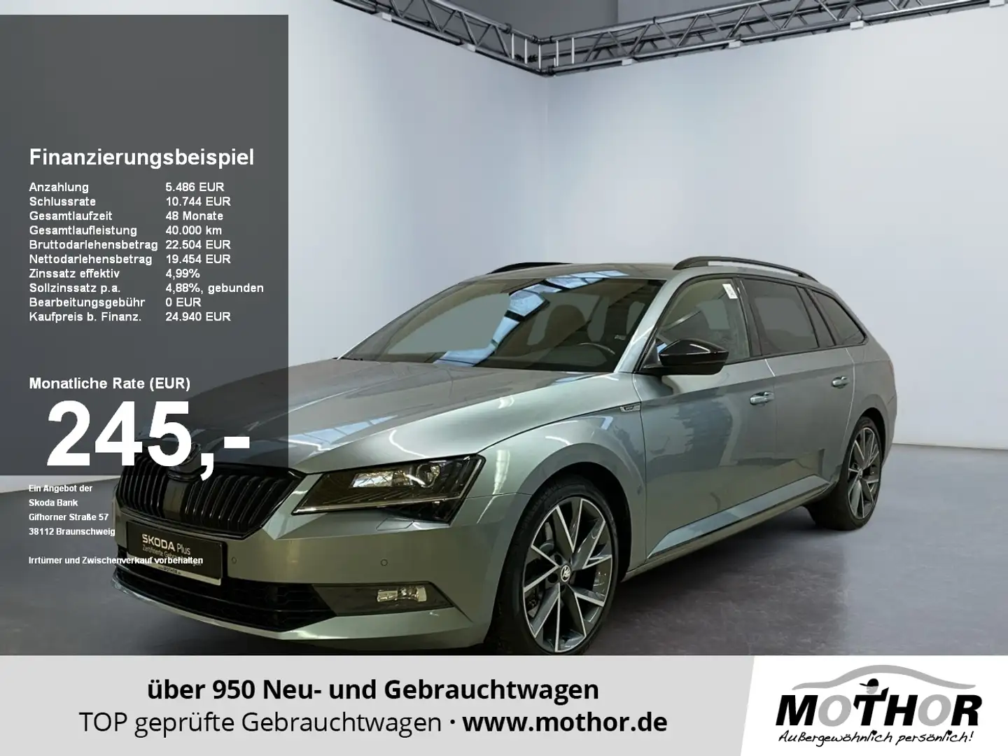 Skoda Superb Combi Sportline 2.0 TSI 4x4 DSG DCC AHK Grau - 1