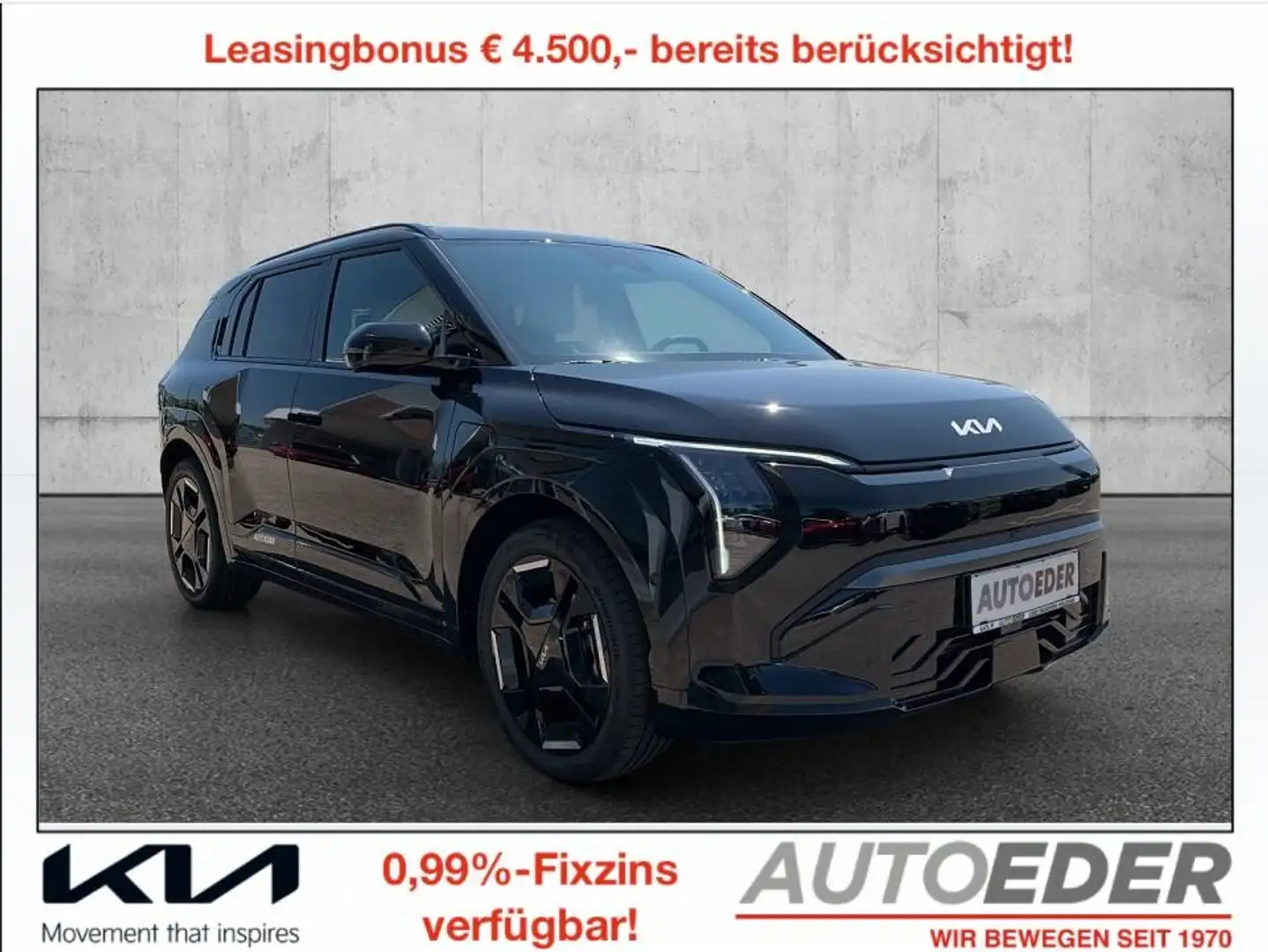 Kia EV3 FWD 81,4kWh Long Range GT-Line Schwarz - 1
