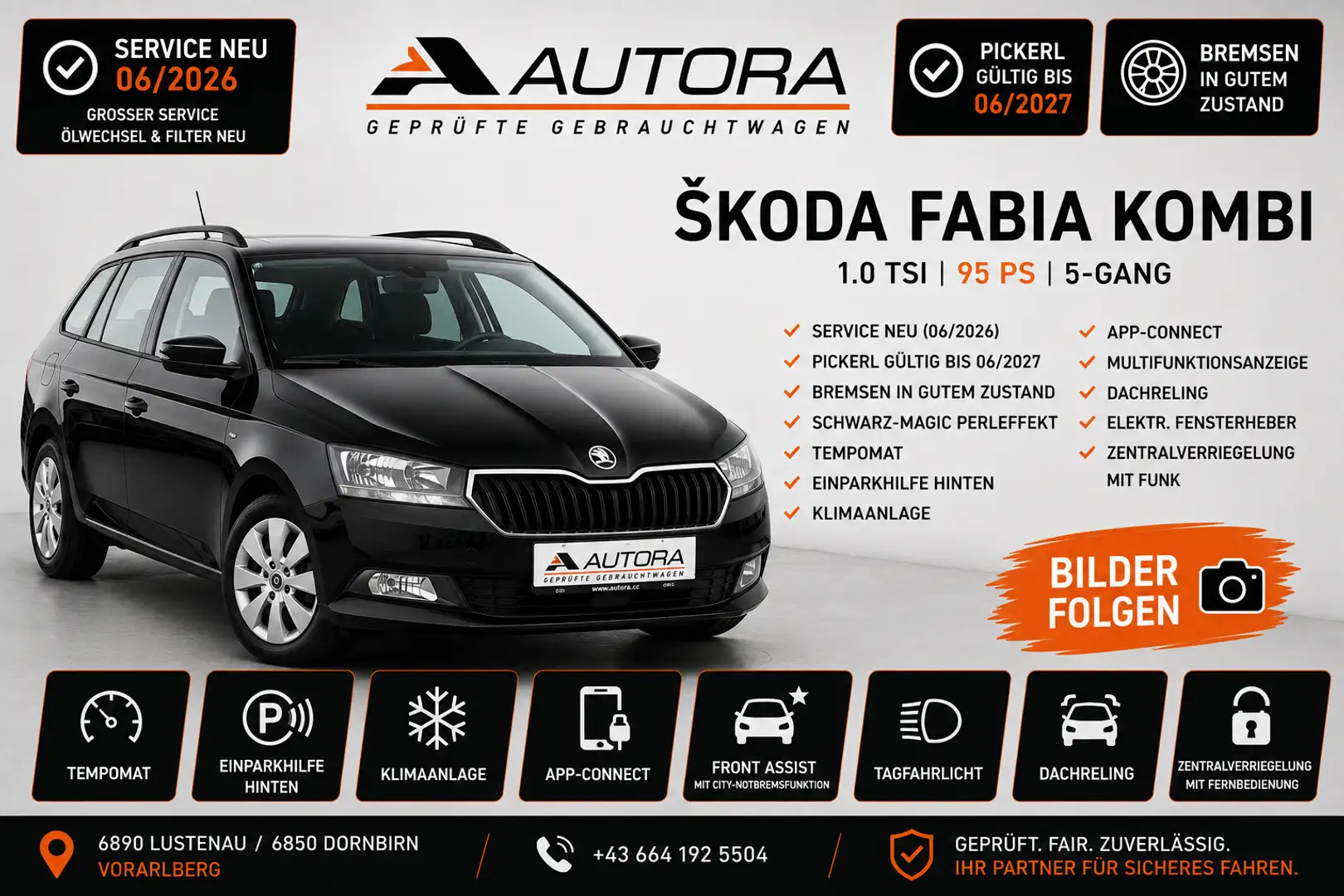Skoda Fabia 1.0 TSI Active / Service NEU Schwarz - 1