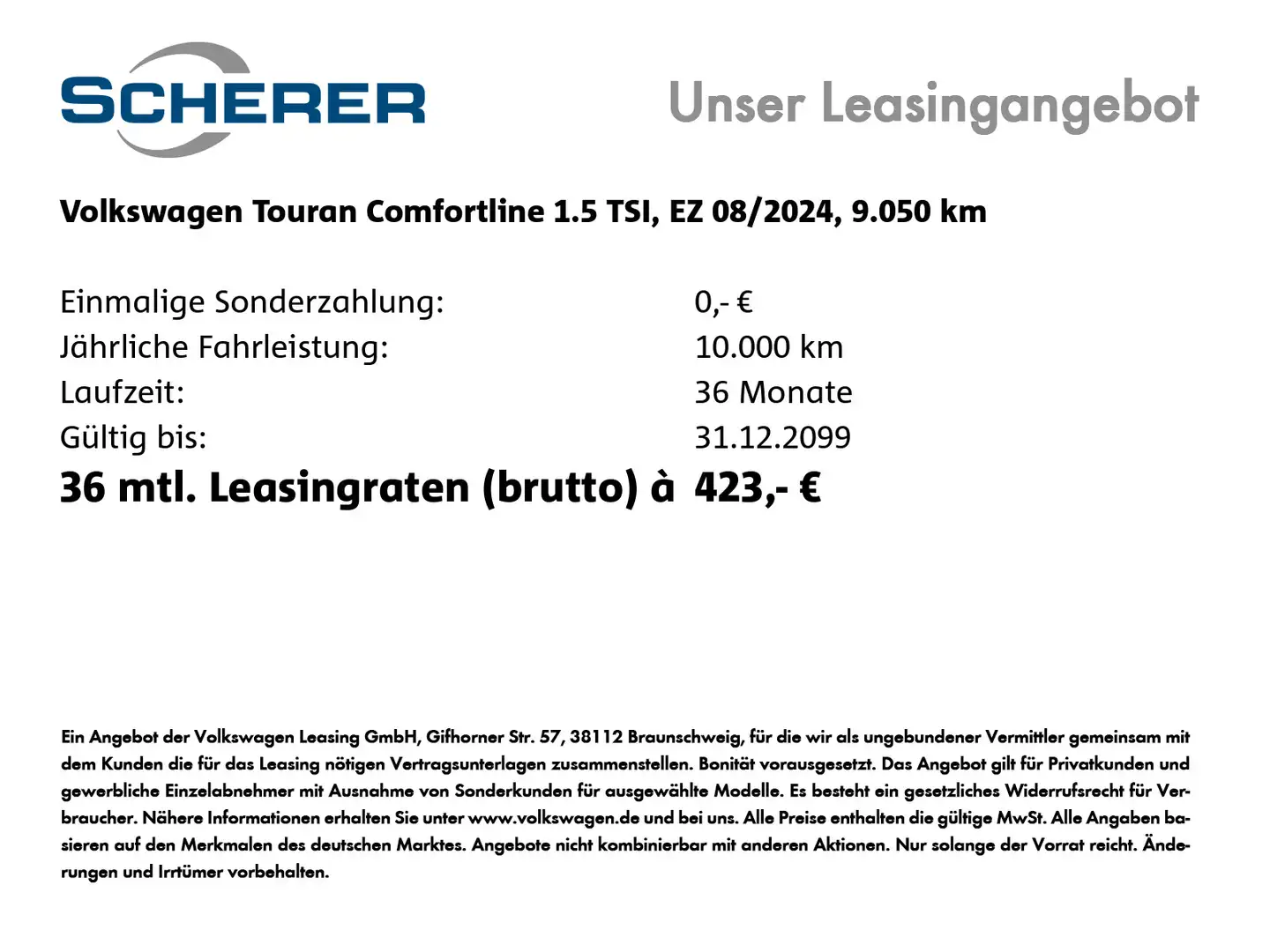 Volkswagen Touran Comfortline 1.5 TSI BUSINESS PAKET KEYLES Grau - 2