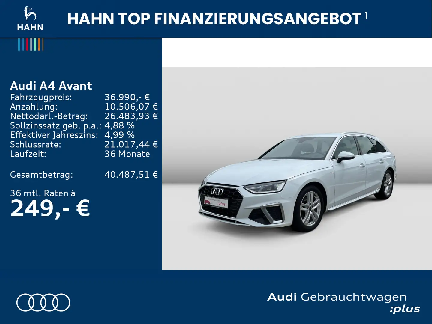 Audi A4 35TFSI S tronic S line Virtual CAM ACC Weiß - 2