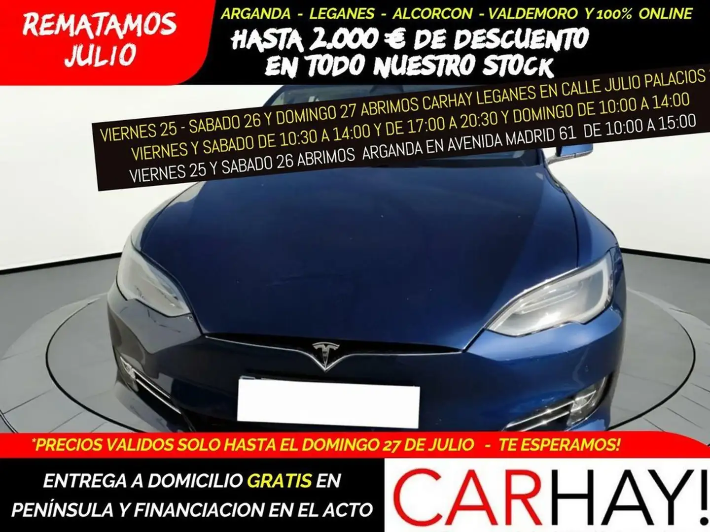 Tesla Model S 100D 4WD berlina con portón 345KW 5P Azul - 1