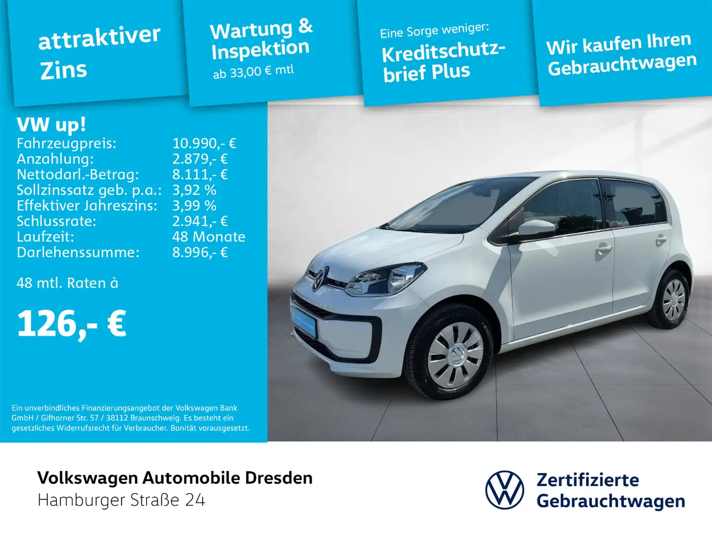 Volkswagen up! 1.0 DAB KAMERA KLIMA PDC BLUETOOTH Wit - 1