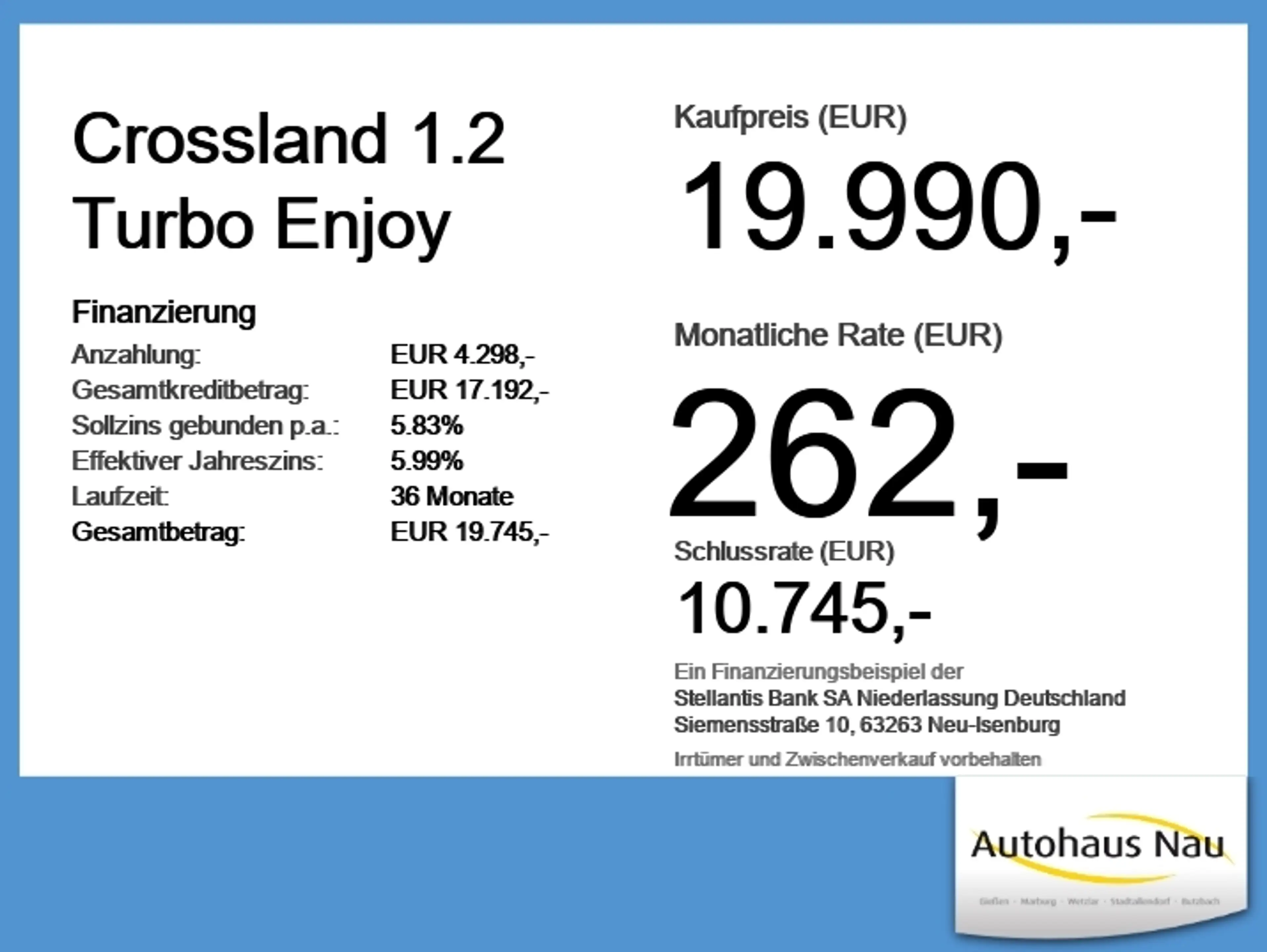 Opel Crossland 1.2 Turbo Enjoy inkl. BigDeal Paket — photo 6